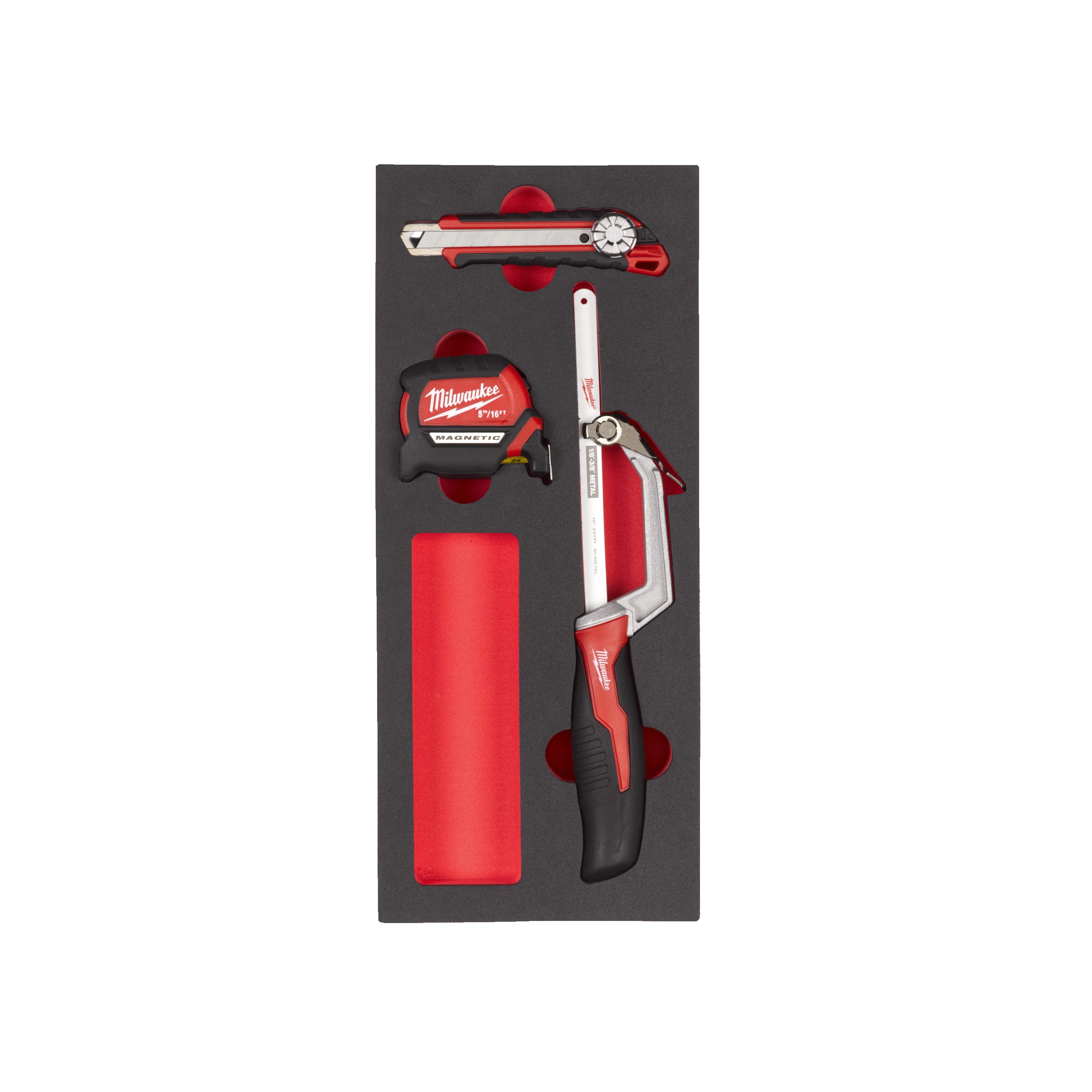 Inserție din spumă pentru dulap metalic TOOLGUARD™ măsurare și tăiere Milwaukee Cutting and Measuring Set Foam Insert - 3 pcs, cod 4932493252