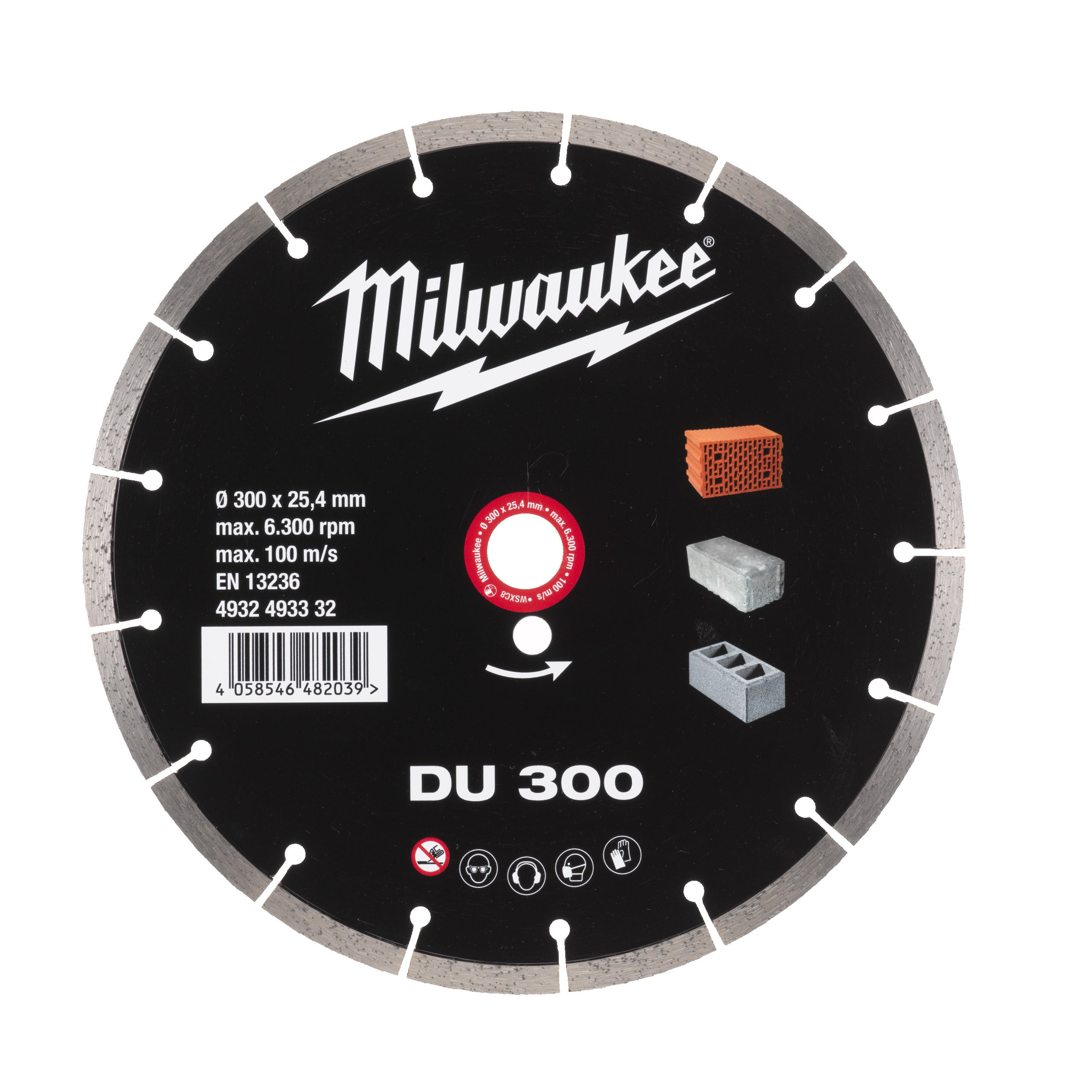 Disc diamantat pentru debitare DU Milwaukee DU 300 mm, cod 4932493332
