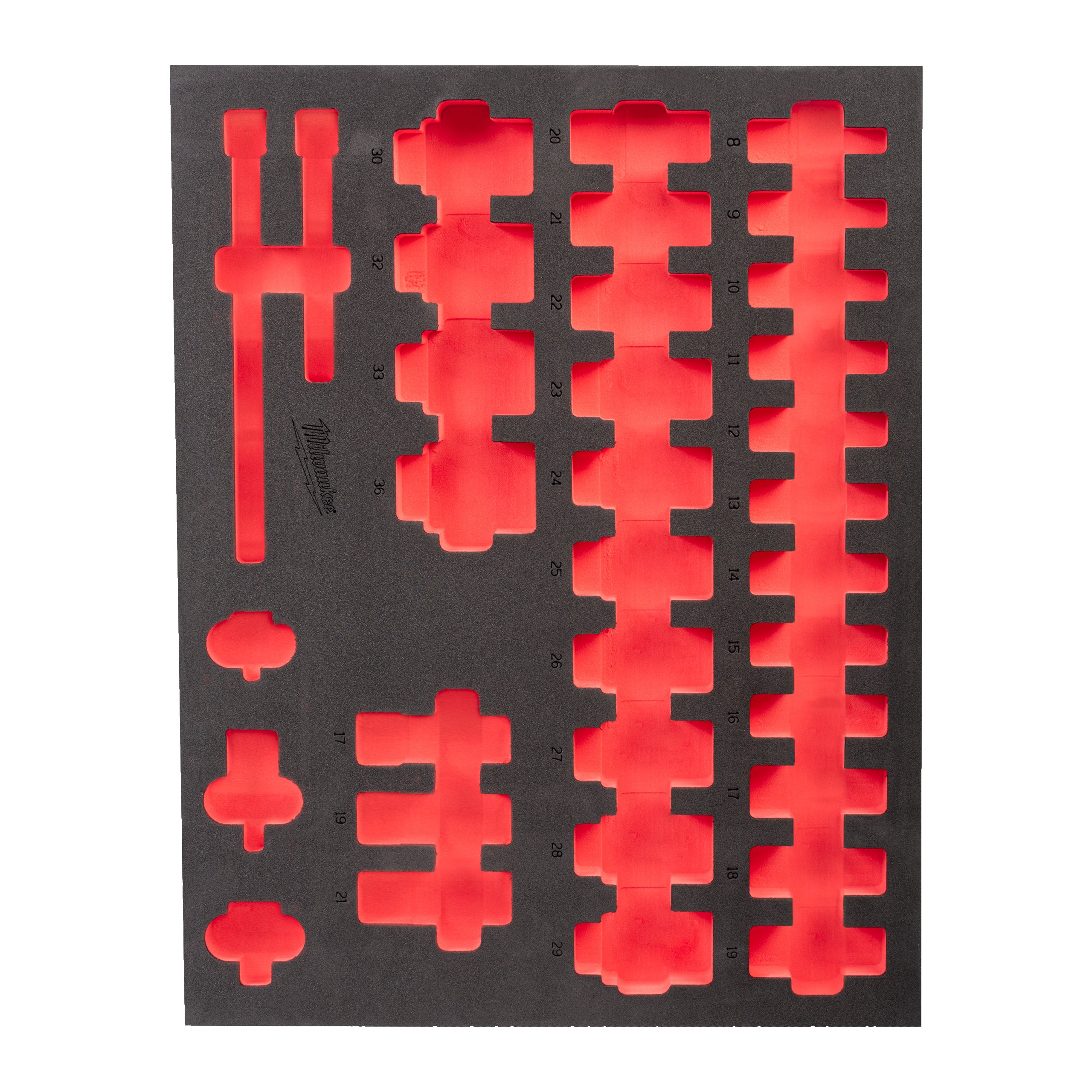Set chei tubulare ½" SHOCKWAVE™ IMPACT DUTY Milwaukee Foam + PP 417 x 536 mm 1/2" Deep 1, cod 4932493393