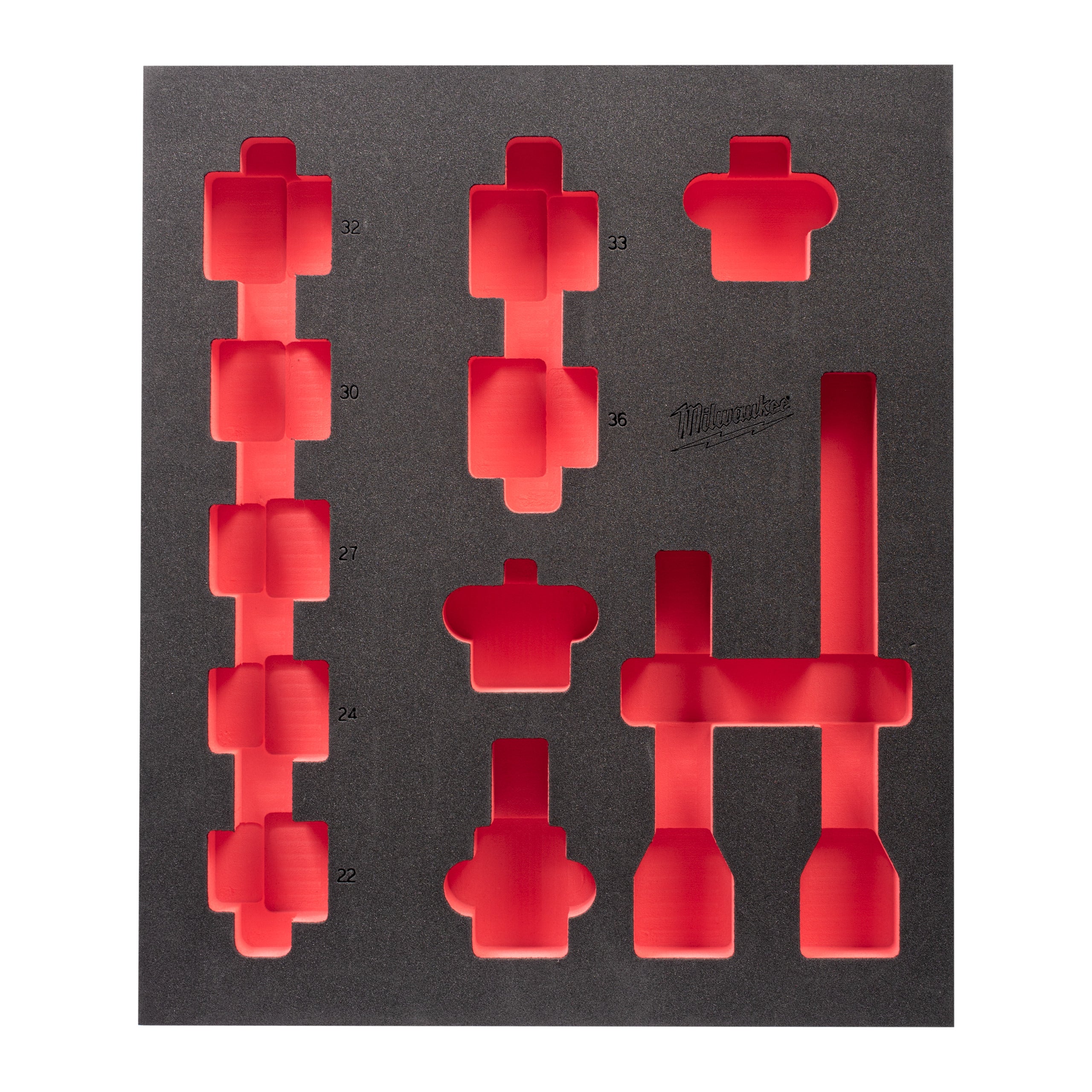 Cheie tubulară Shockwave Impact Inserție spumă ¾″ SHOCKWAVE™ IMPACT DUTY Milwaukee Foam + PP 417 x 355 mm 3/4" STD 1, cod 4932493395