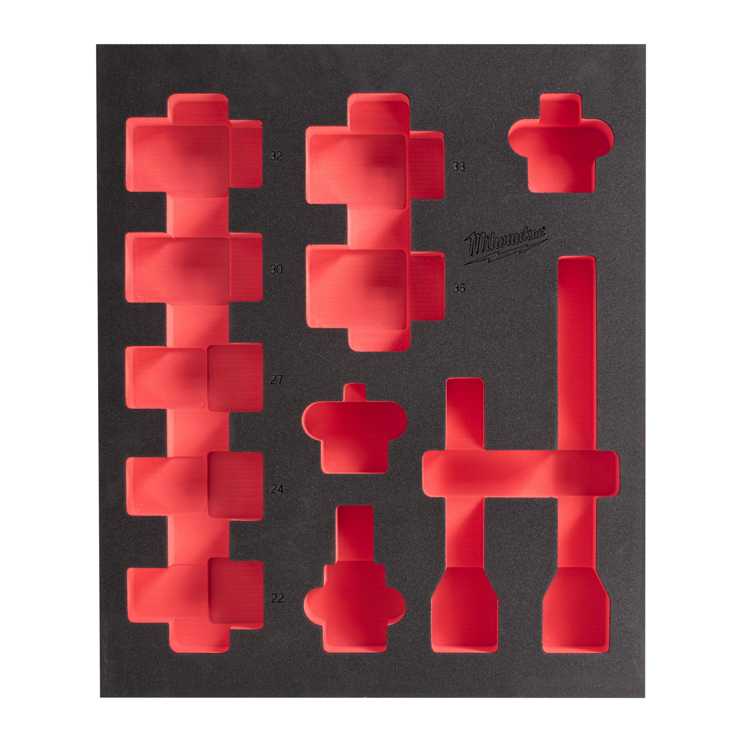 Cheie tubulară Shockwave Impact Inserție spumă ¾″ SHOCKWAVE™ IMPACT DUTY Milwaukee Foam + PP 417 x 355 mm 3/4" Deep 1, cod 4932493397