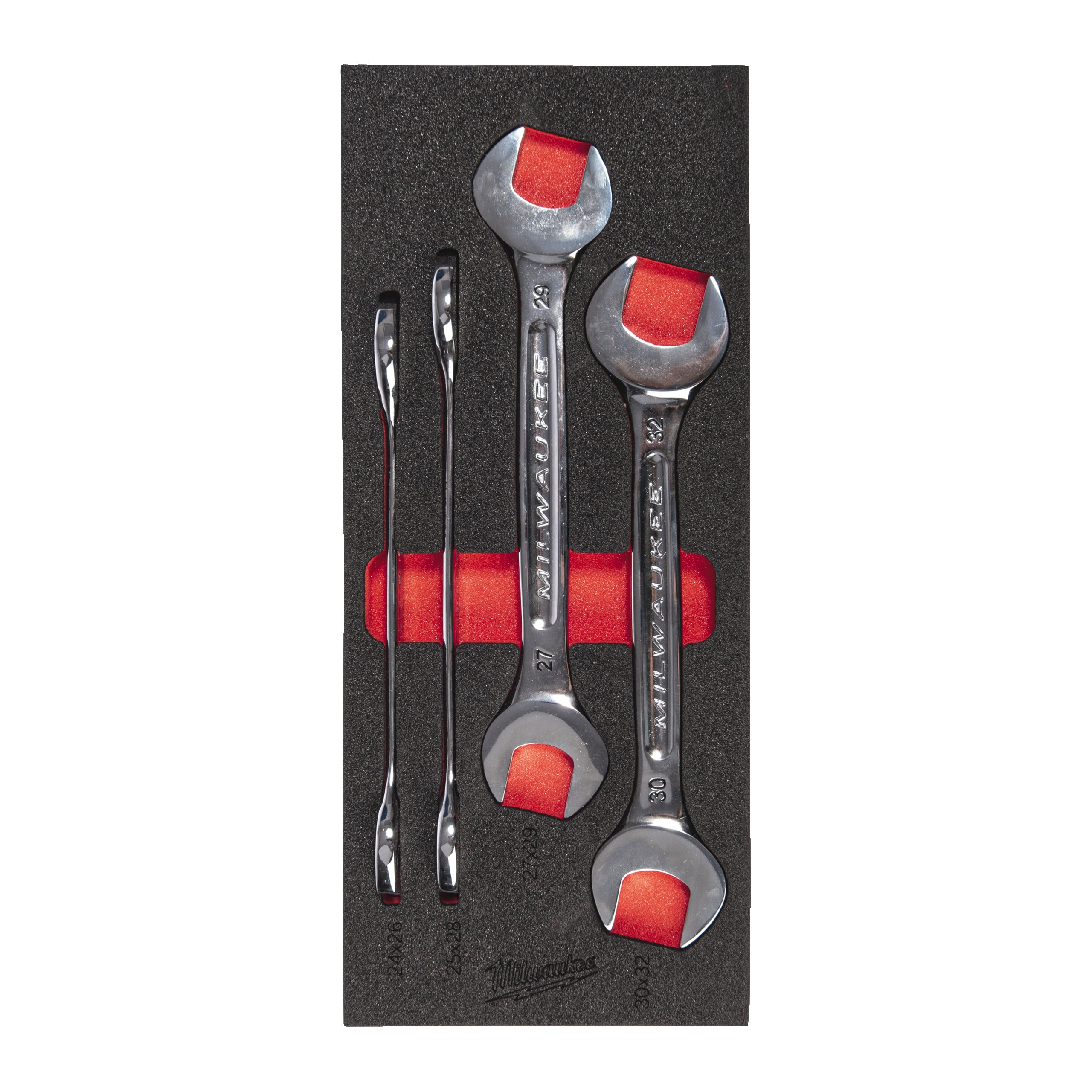 Inserție din spumă pentru dulap metalic TOOLGUARD™ chei fixe duble Milwaukee 4 pc Double Open End Spanner Foam Insert Set, cod 4932493630