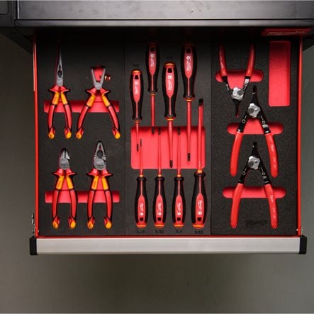 Set 3 clești Milwaukee pentru inele de siguranță în inserție de spumă, cod 4932493632