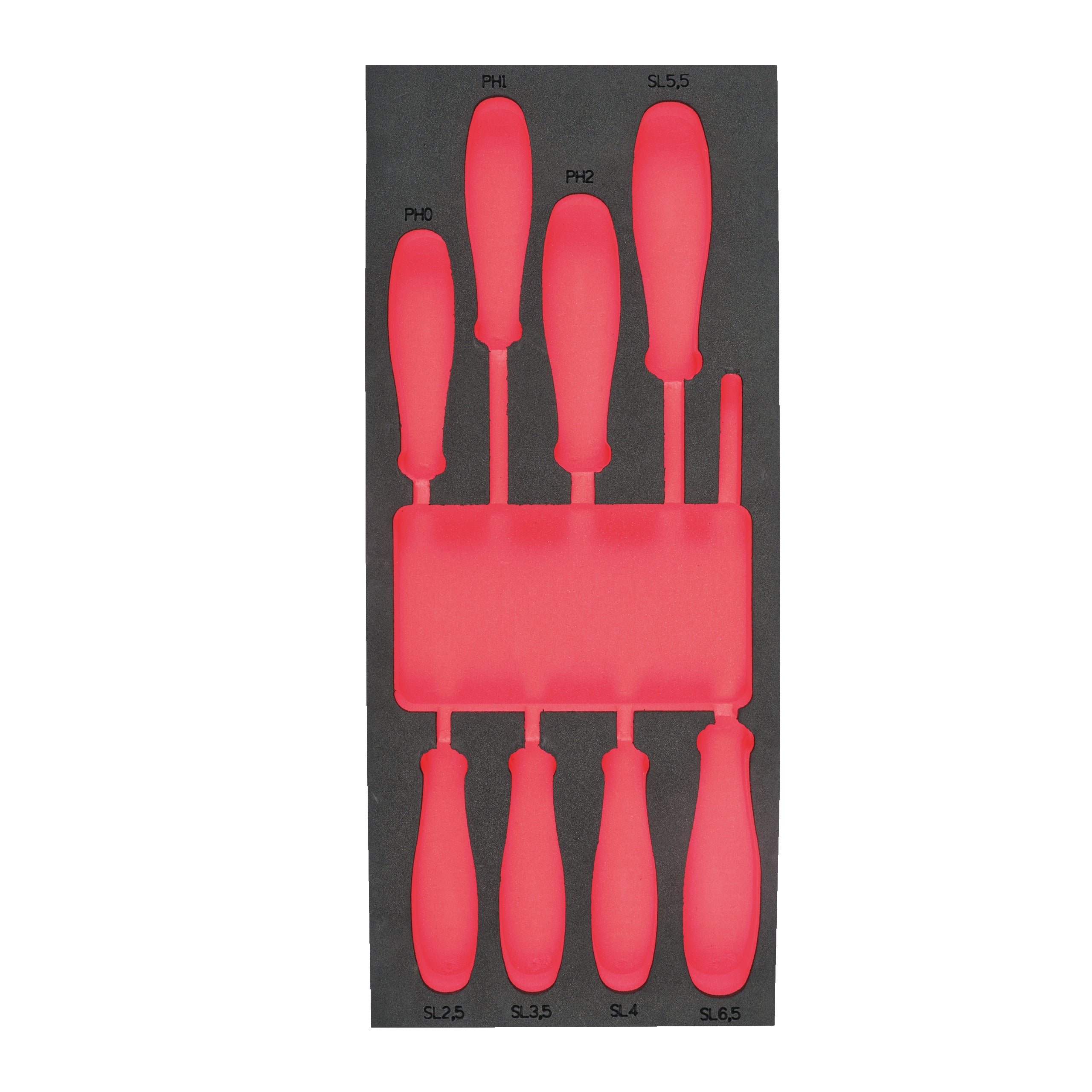 Inserție spumă goală pentru dulapul metalic Milwaukee Empty 8 pc Insulated Screwdriver set Foam Insert, cod 4932493678