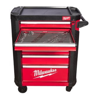 Dulap de scule mobil Milwaukee TOOLGUARD™, 7 sertare, metalic, 78 cm, dotat cu scule, variantă EU, cod 4932493817