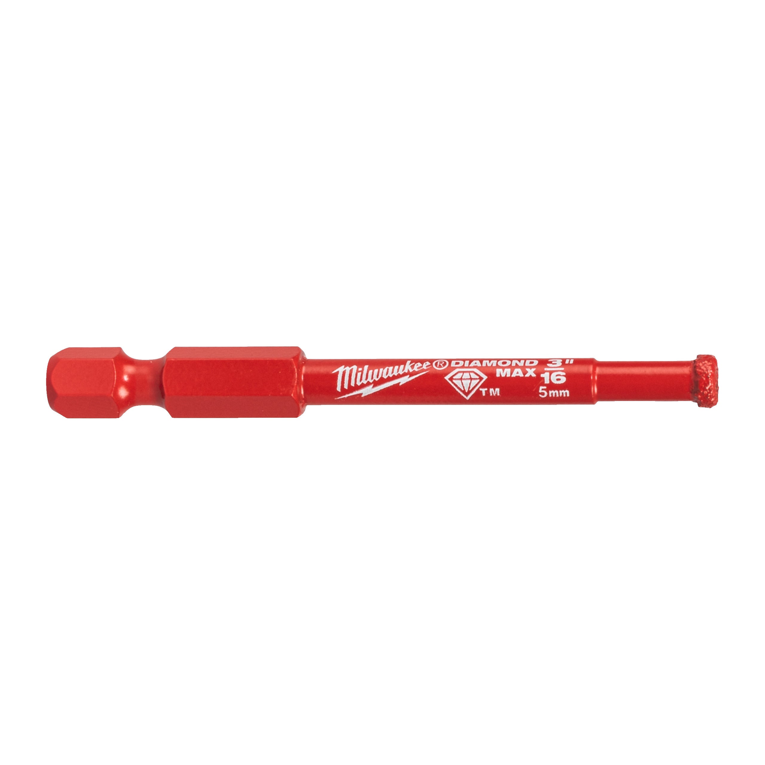Carotă diamantată Burghie DIAMOND MAX™ ¼″ pentru găurire umedă Milwaukee 5 mm ¼" Hex, cod 4932498341