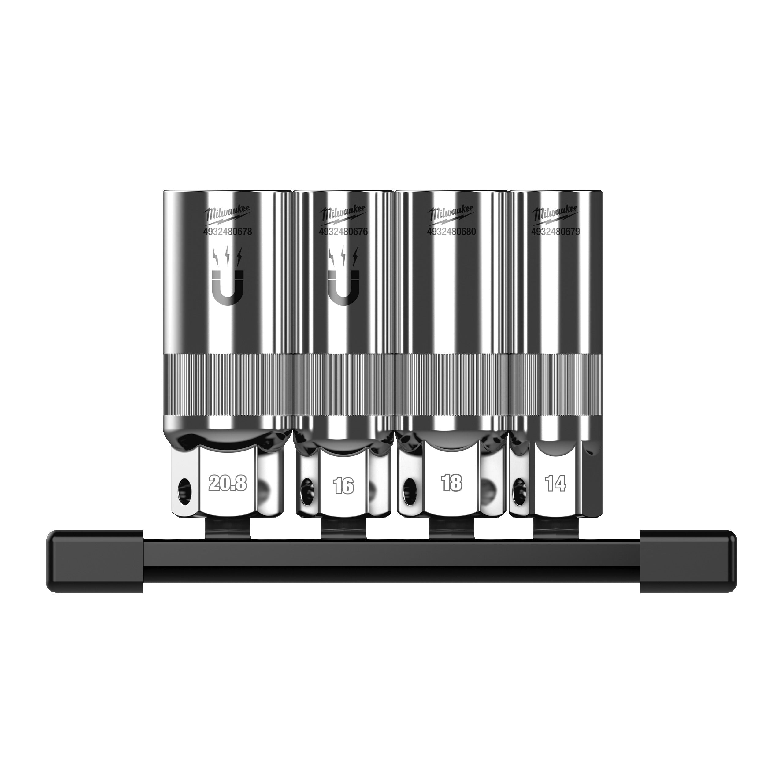 Set tubulare Set 4 chei tubulare bujii ⅜″ Milwaukee 4 pc 3/8" Drive Spark Plug Socket Set, cod 4932498383