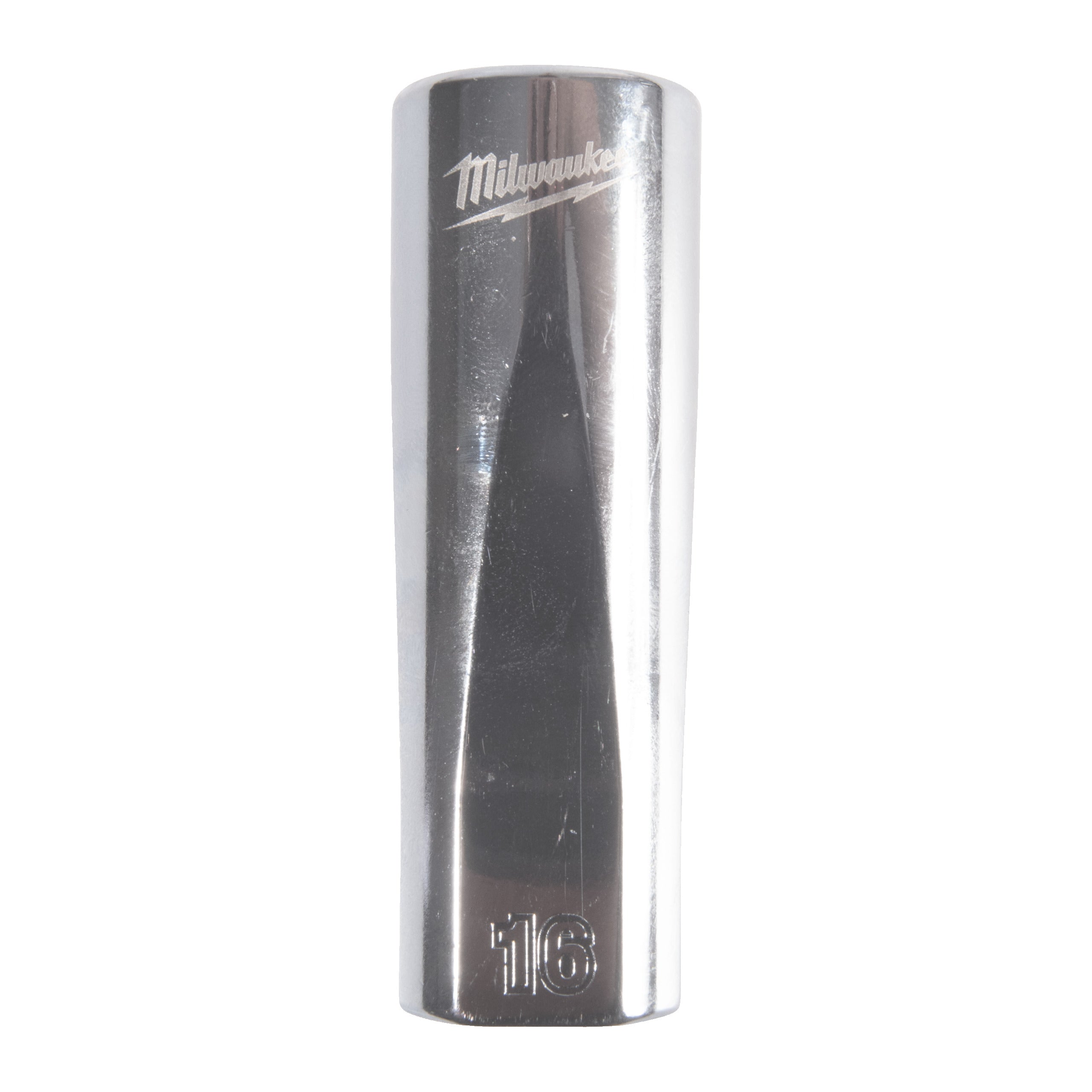 Cheie tubulară lungă ⅜″ metrică, 12 puncte Milwaukee 3/8'' Drive Metric Deep 12-Point Socket - 16mm, cod 4932498820