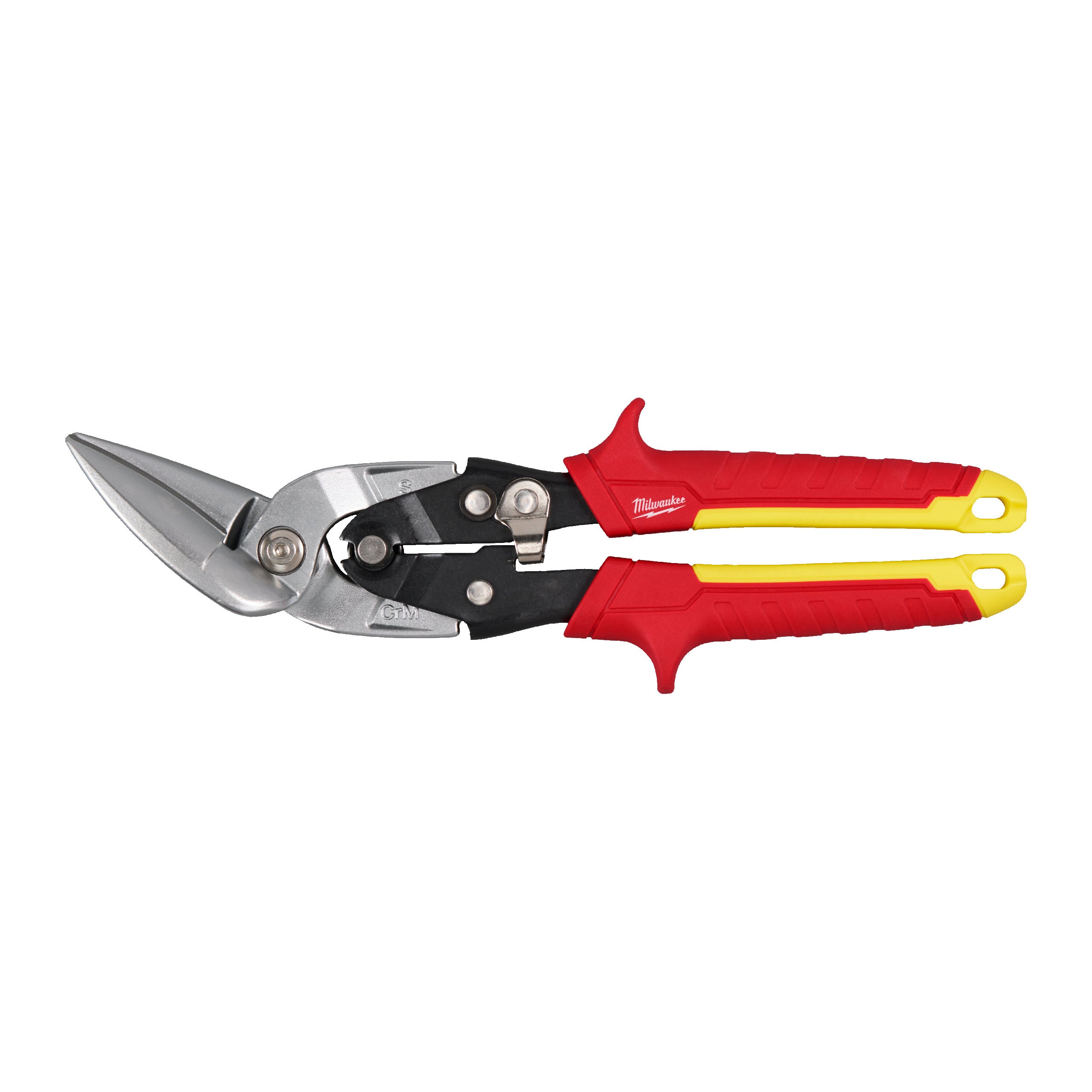 Foarfecă curbată cu tăietură dreaptă Milwaukee STRAIGHT CUTTING OFFSET AVIATION SNIPS, cod 4932499019