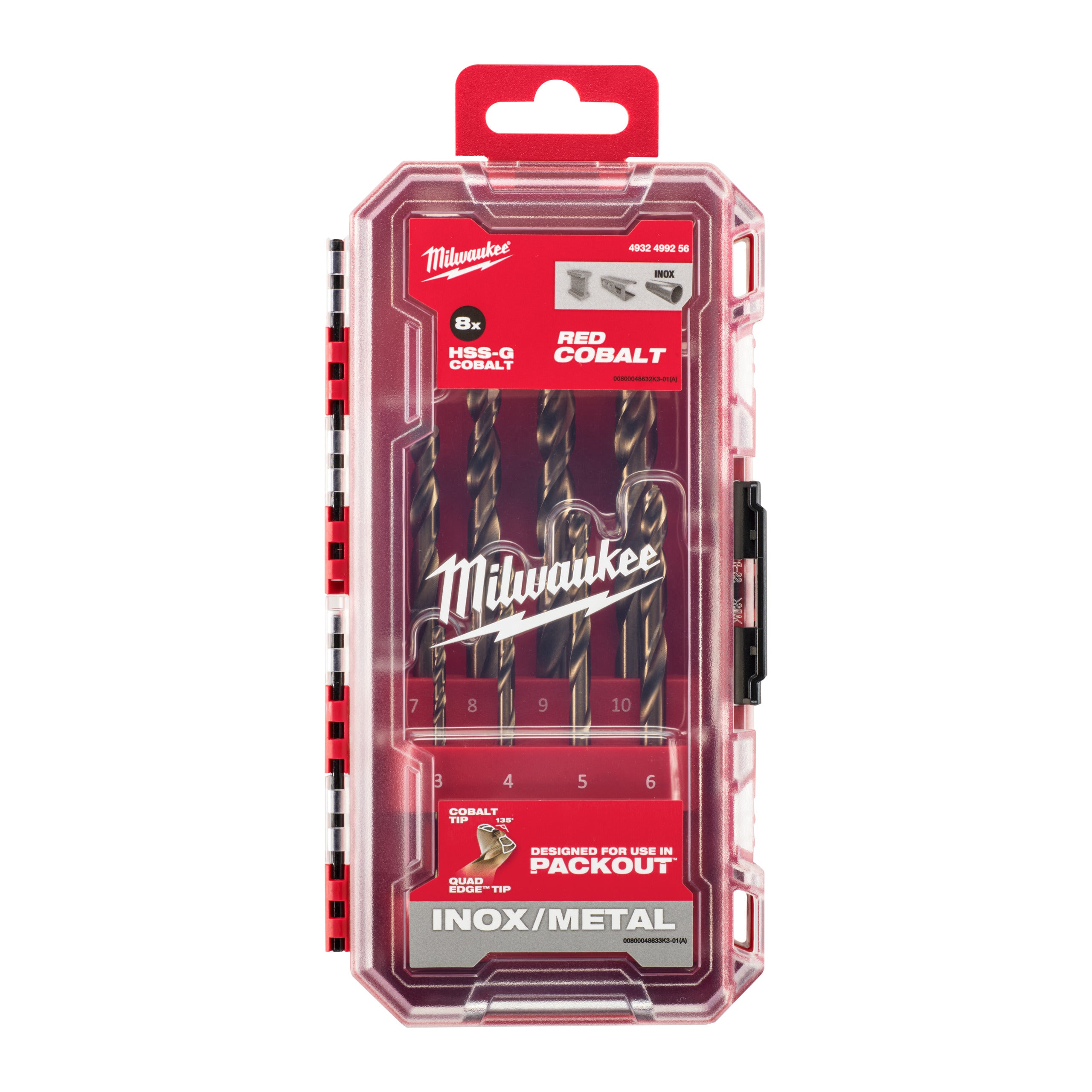 Set Milwaukee burghie metal HSS-CO - 8 buc, cod 4932499256