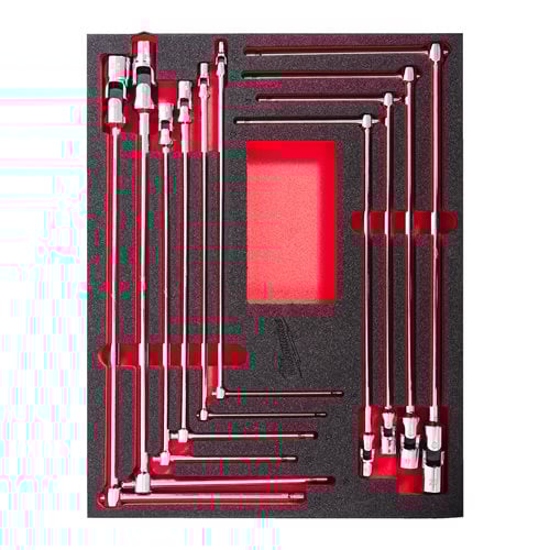 Set inserție spumă Milwaukee cu chei cu mâner T 10 buc, cod 4932499295