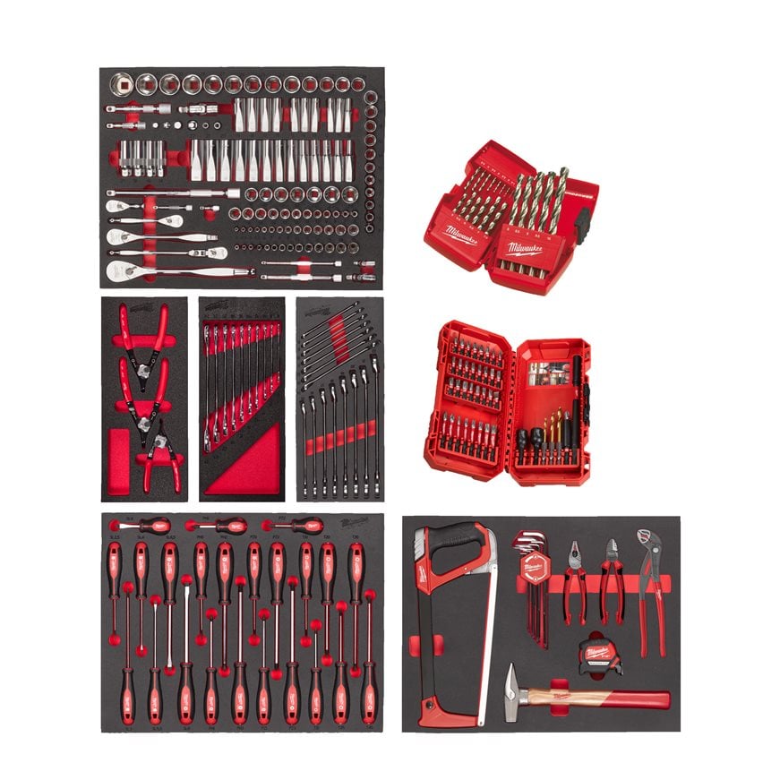 Inserție spumă master Milwaukee set Industrial 244 buc, cod 4932499475