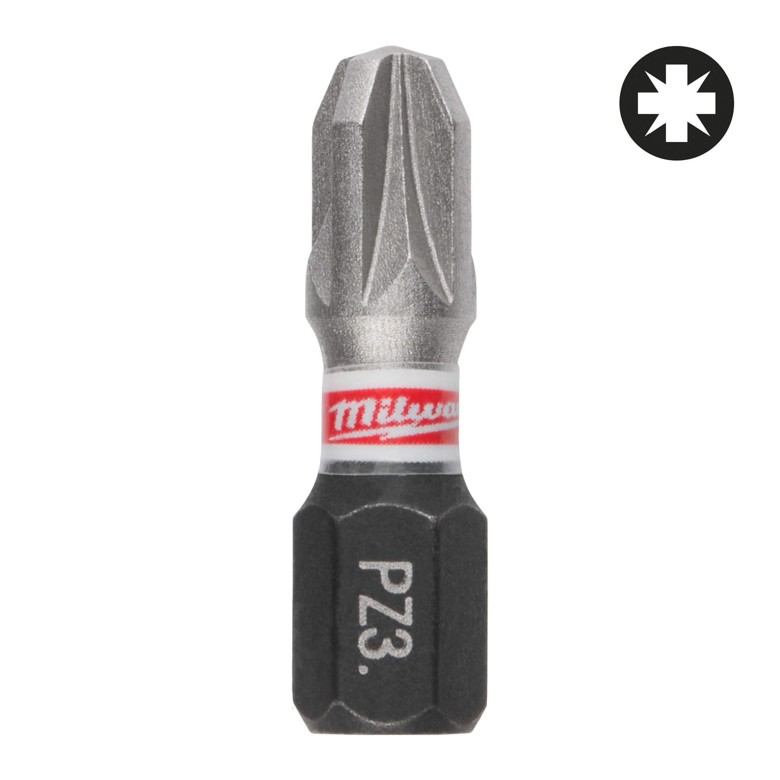 Set biți și chei tubulare Shockwave Biți PZ pentru șurubelnițe SHOCKWAVE™ IMPACT DUTY Milwaukee S/Bit ShW PZ3 25mm, cod 4932500357