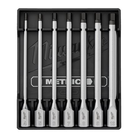 Set 7 chei tubulare lungi Milwaukee cu bit HEX 3/8'', cod 4932500435