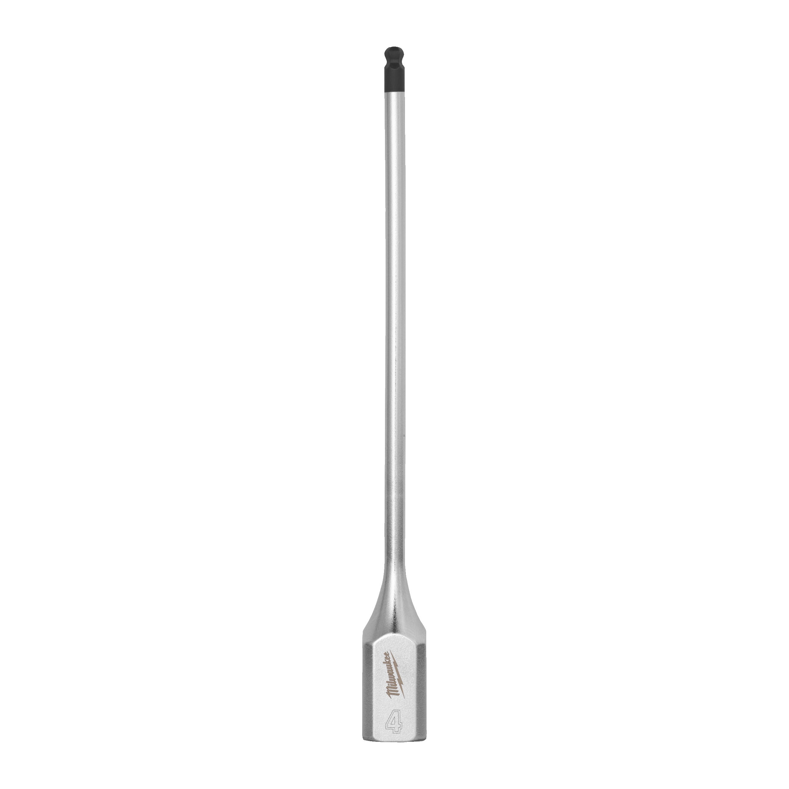 Cap cheie tubulară lungă ⅜″ cu bit hex, cap sferic Milwaukee 3/8'' Drive 4mm Hex Long Ball End Bit Socket, cod 4932500455