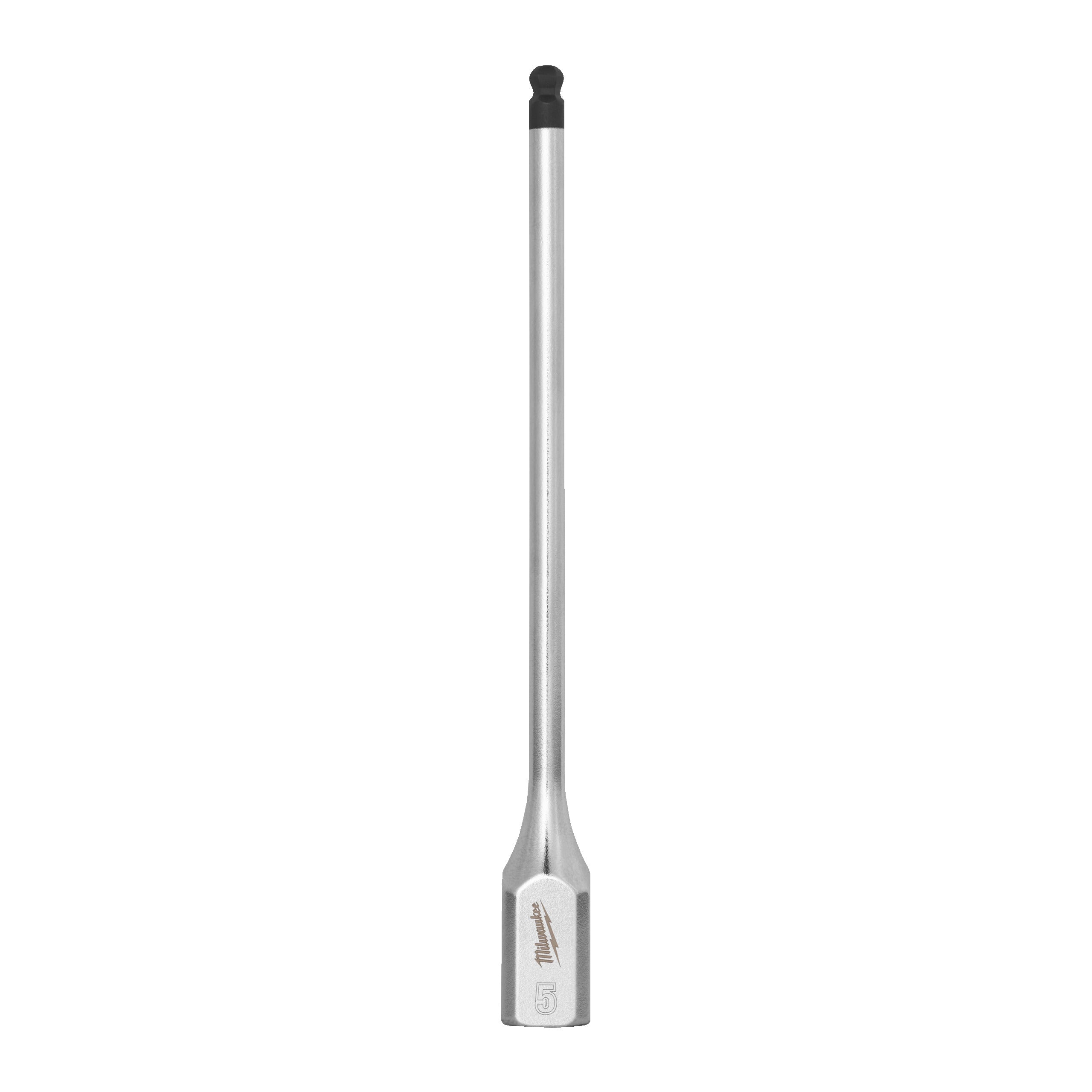 Cap cheie tubulară lungă ⅜″ cu bit hex, cap sferic Milwaukee 3/8'' Drive 5mm Hex Long Ball End Bit Socket, cod 4932500456