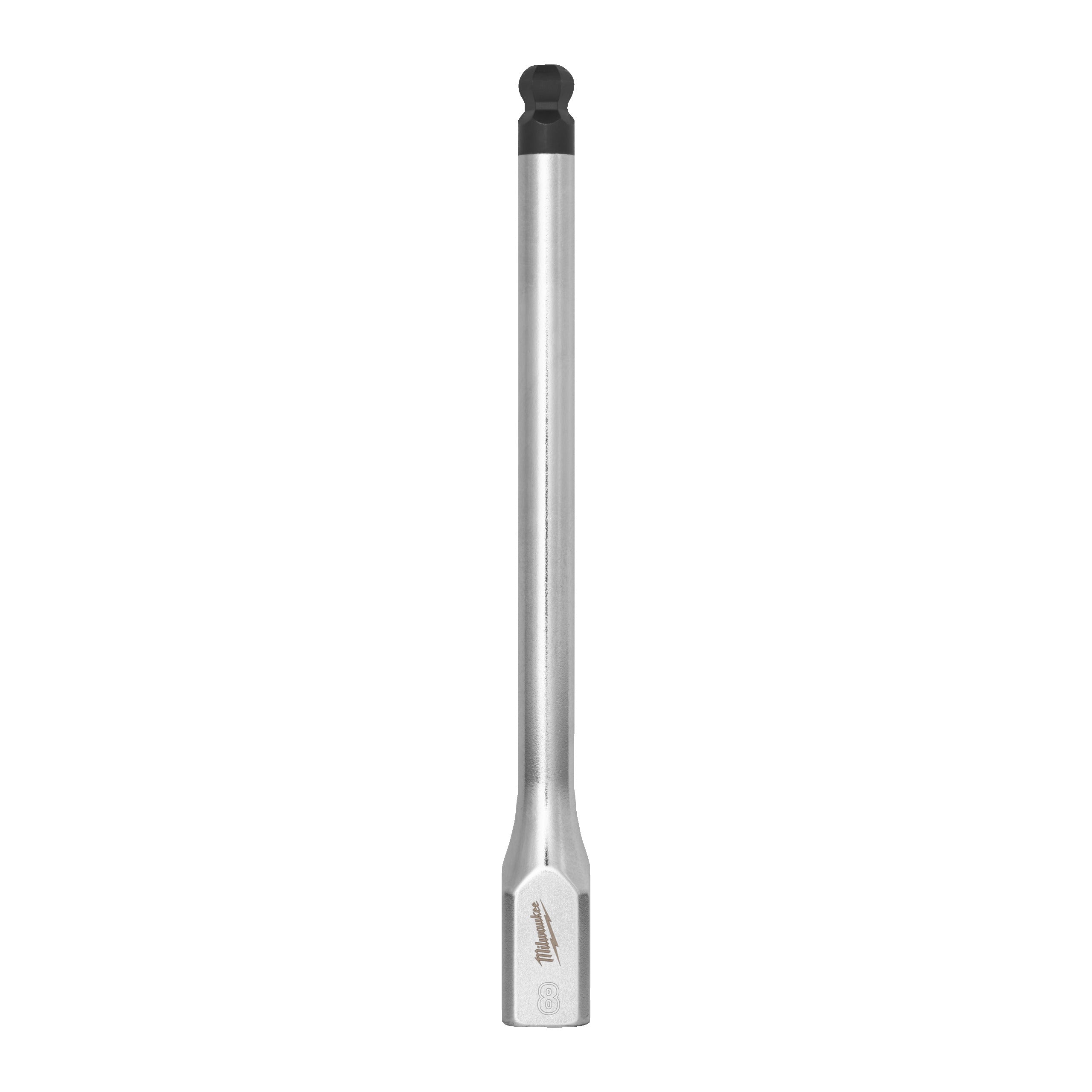 Cap cheie tubulară lungă ⅜″ cu bit hex, cap sferic Milwaukee 3/8'' Drive 8mm Hex Long Ball End Bit Socket, cod 4932500459