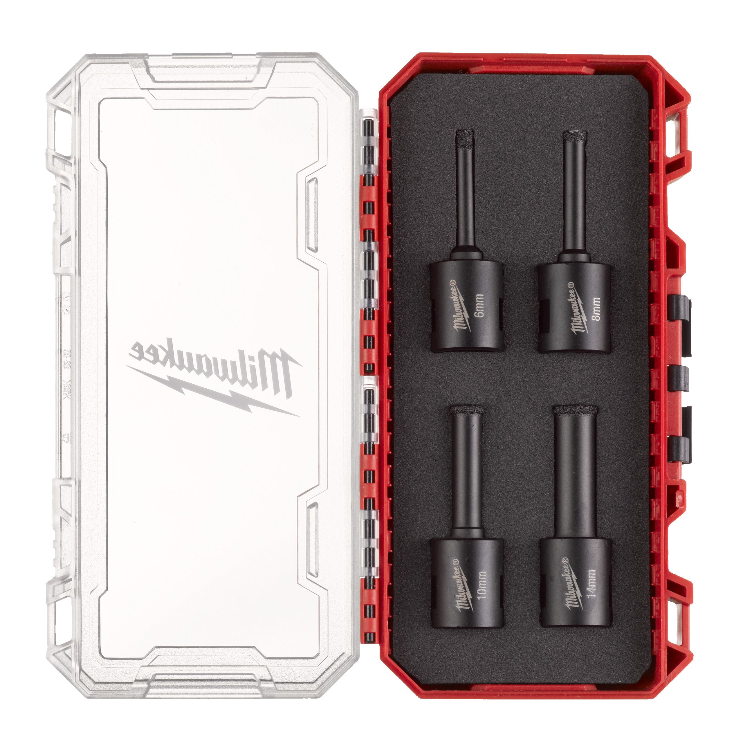 Carotă diamantată Burghie diamantate M14 pentru găurire uscată Milwaukee M14 Diamond Tile Drill 4 pc Set, cod 4932500544