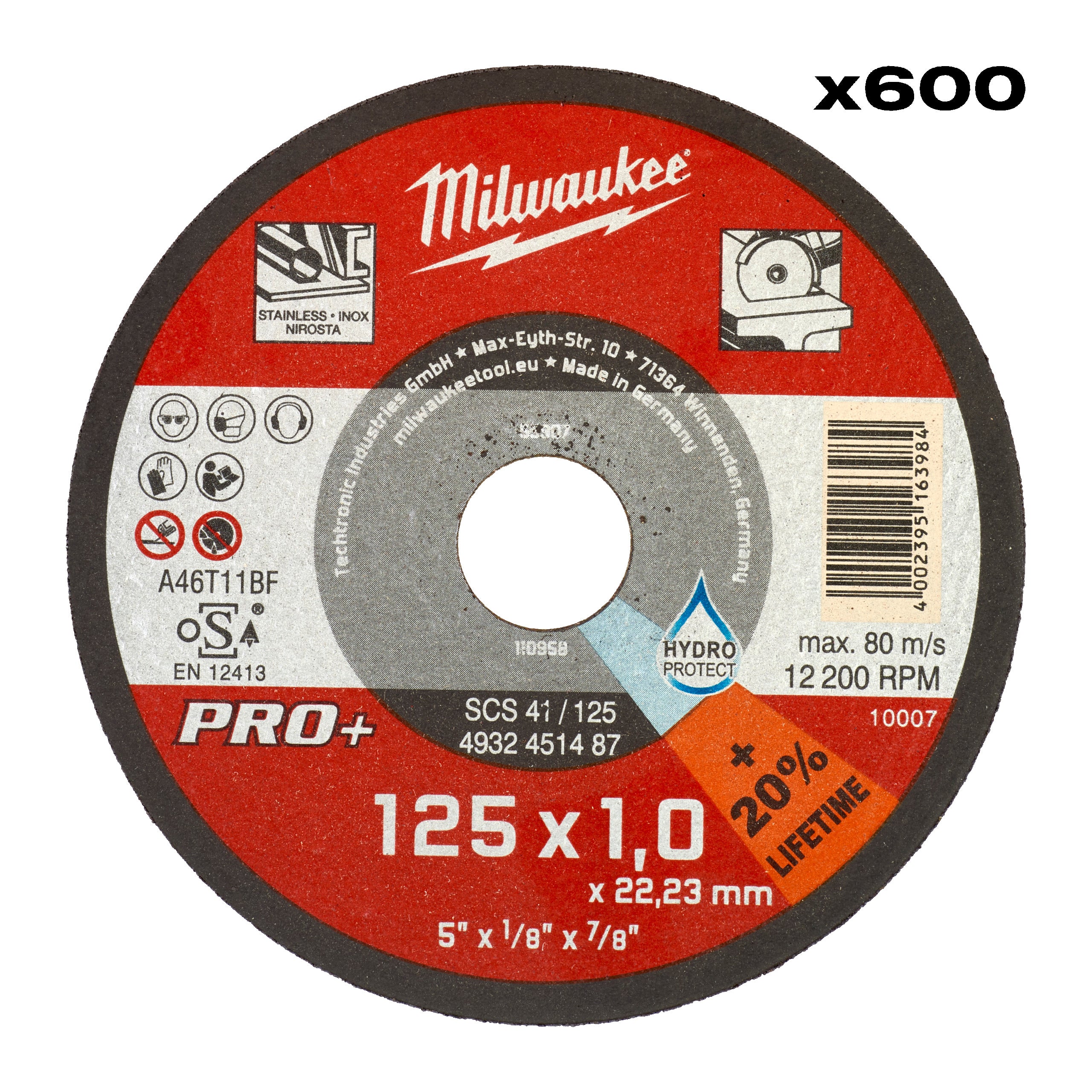 Display de prezentare / Stand expunere discuri pentru debitare metal Milwaukee SCS 41 / 125 x 1 x 22 mm, cod 4932500580