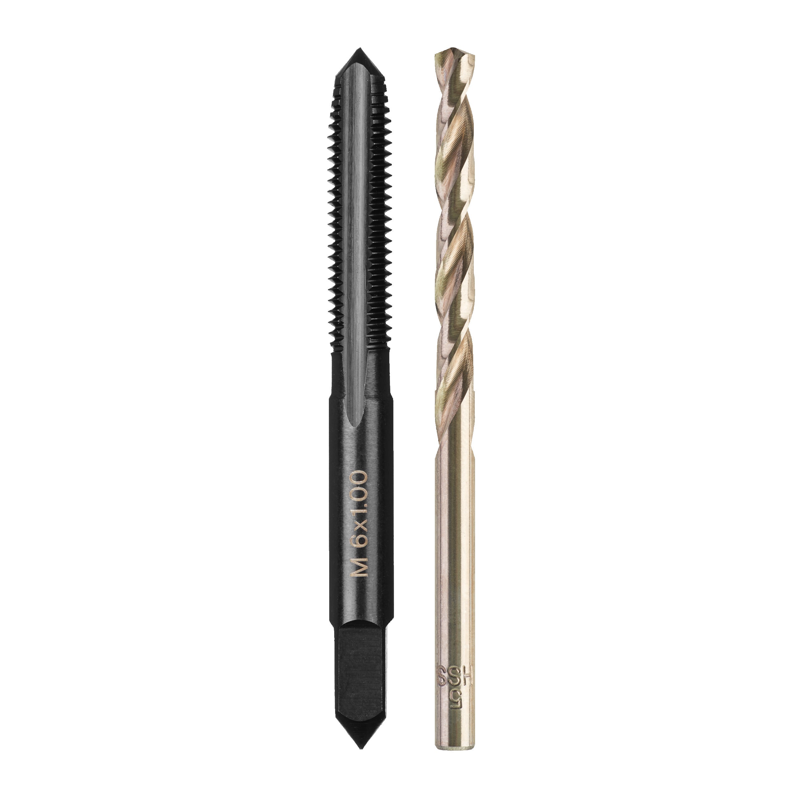 Set tarozi și burghie - sistem metric Milwaukee 2 pc M6-1.0 Plug tap & 5.0 DRILL BIT set, cod 4932500637