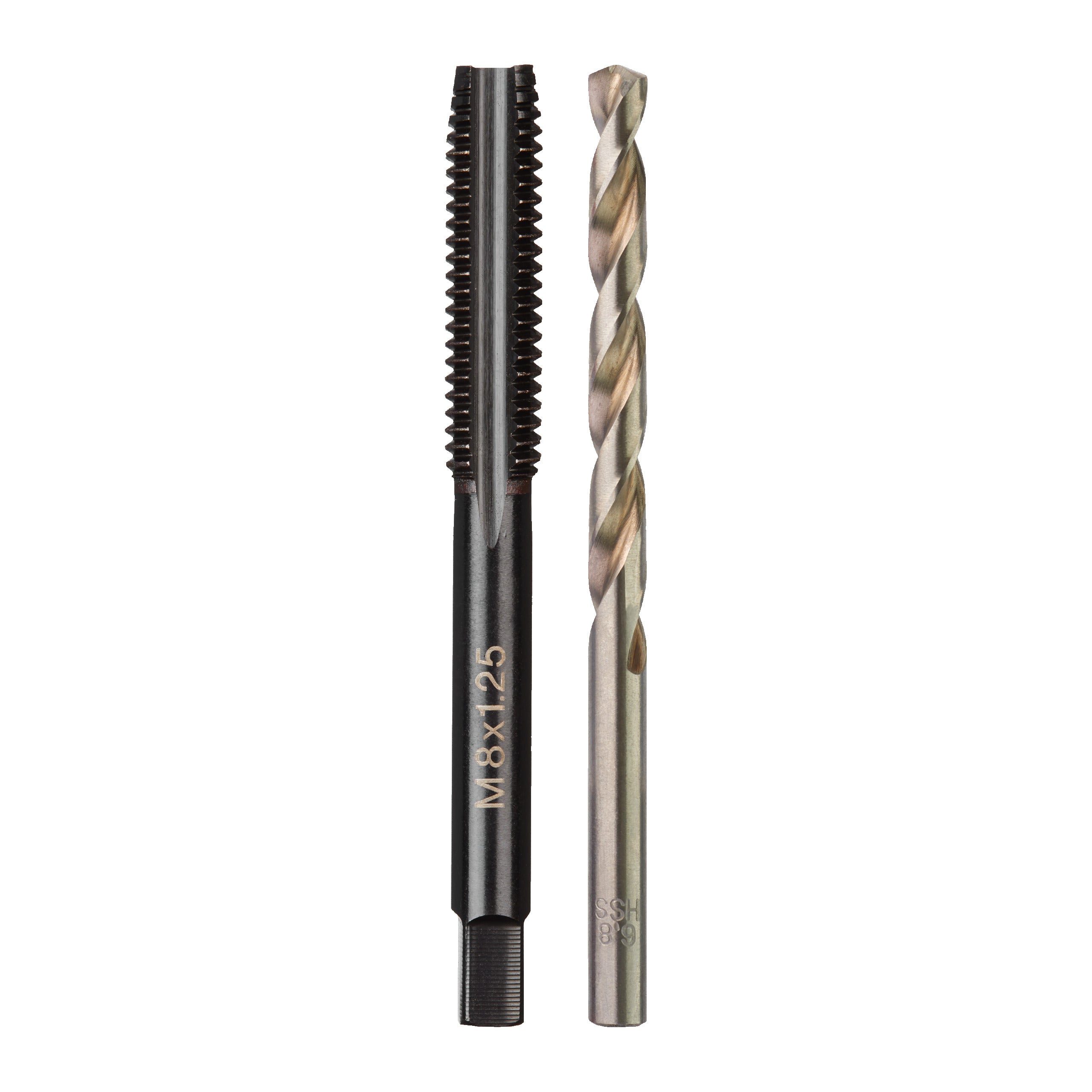 Set tarozi și burghie - sistem metric Milwaukee 2 pc M8-1.25 plug tap & 7.0 DRILL BIT set, cod 4932500638