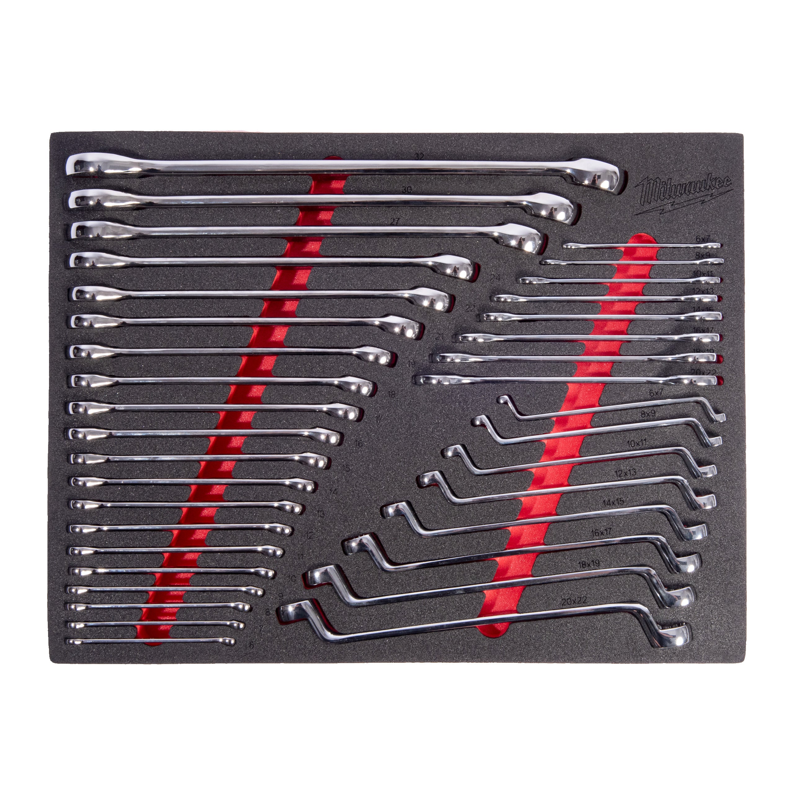 Inserție din spumă pentru dulap metalic TOOLGUARD™ - chei Milwaukee 36 pc Mixed Spanner Set Foam Insert, cod 4932500758
