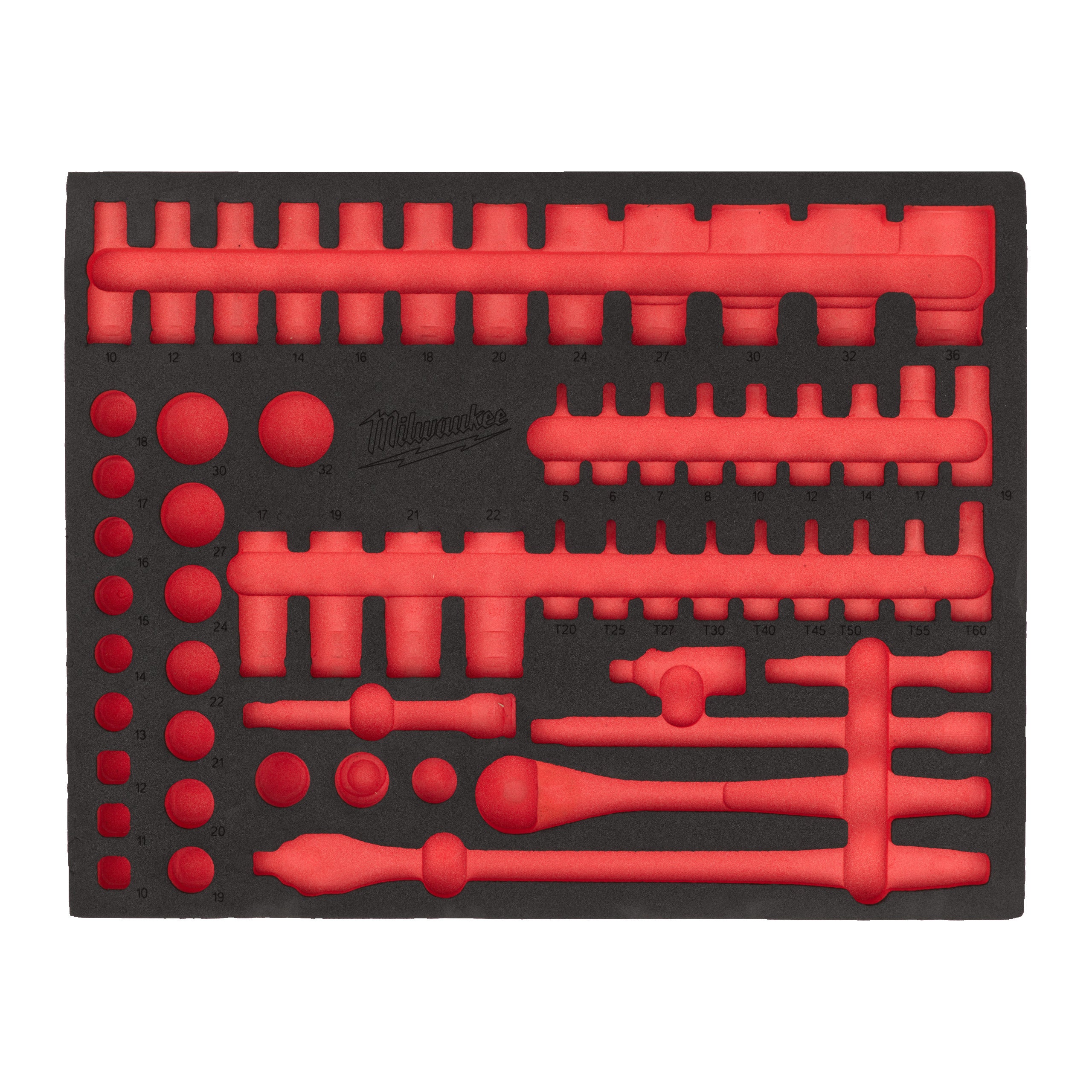 Inserție din spumă pentru dulap metalic TOOLGUARD™ - chei Milwaukee REPLACEMENT 36 pc Mixed Spanner Set Foam Insert, cod 4932500764