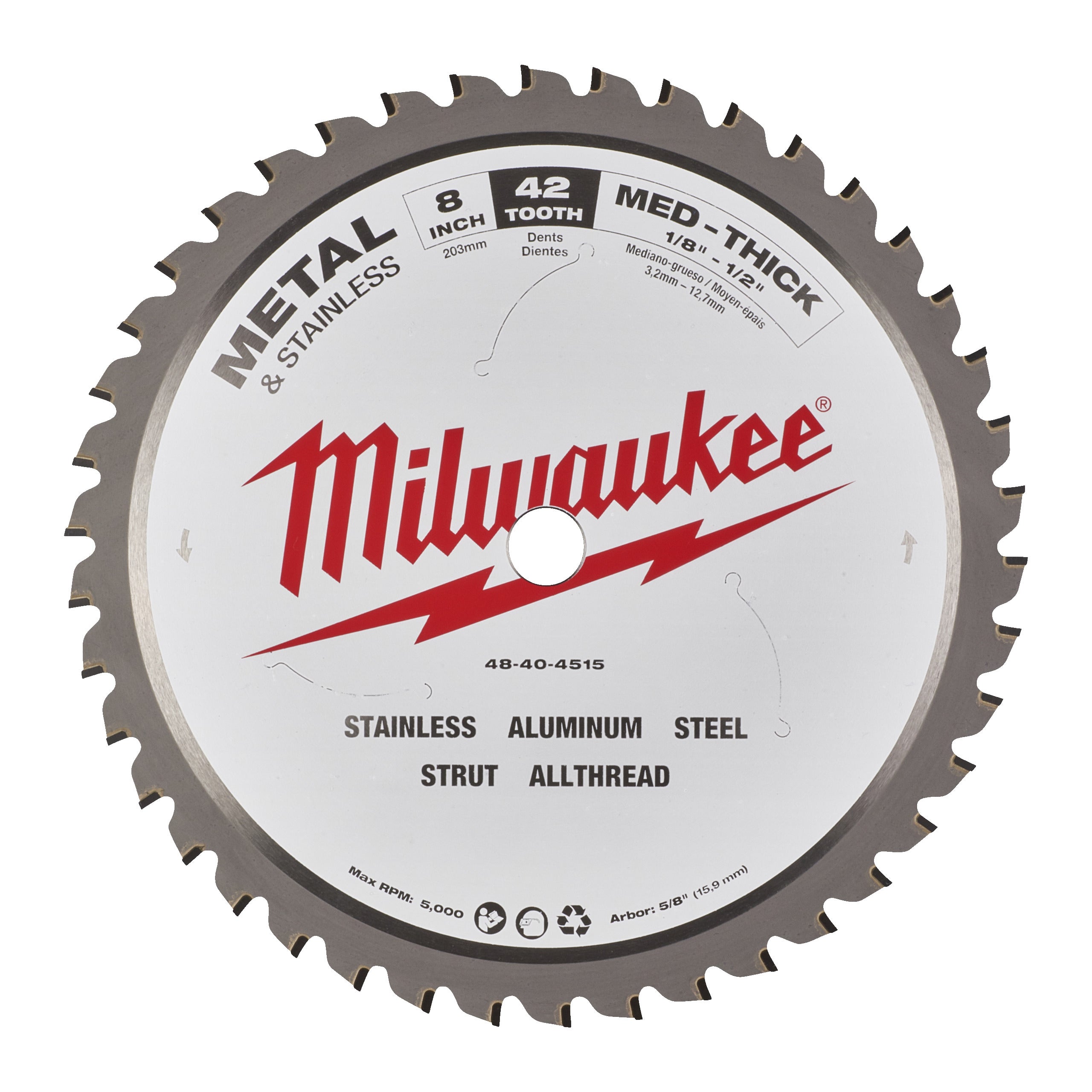 Pânză pentru fierăstrău circular circular pentru metal Milwaukee CSB P M 203x5/8x1.8x42T, cod 4932501141