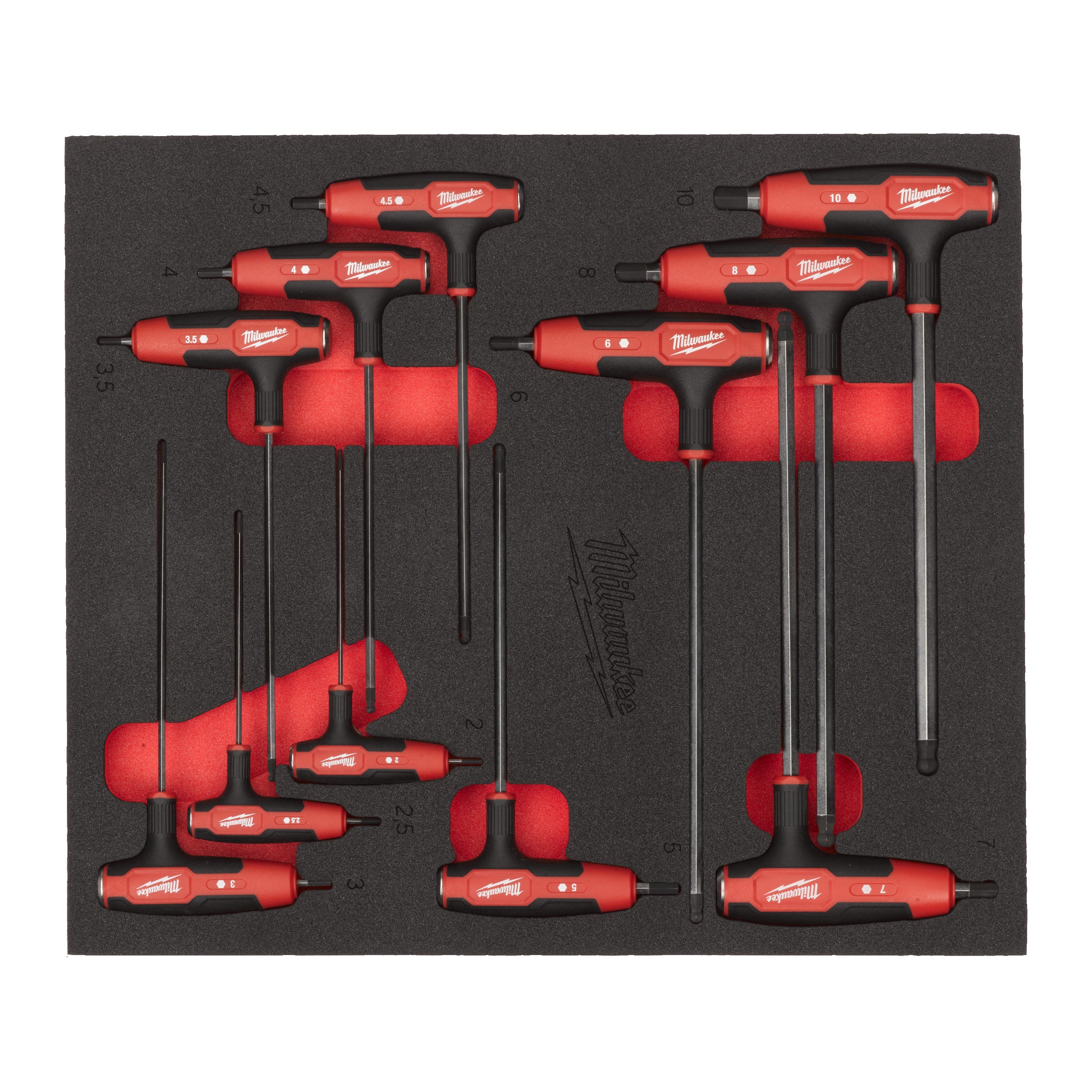 Inserție din spumă pentru dulap metalic TOOLGUARD™ Milwaukee 11 pc Hex T-Key Set Foam Insert, cod 4932501230