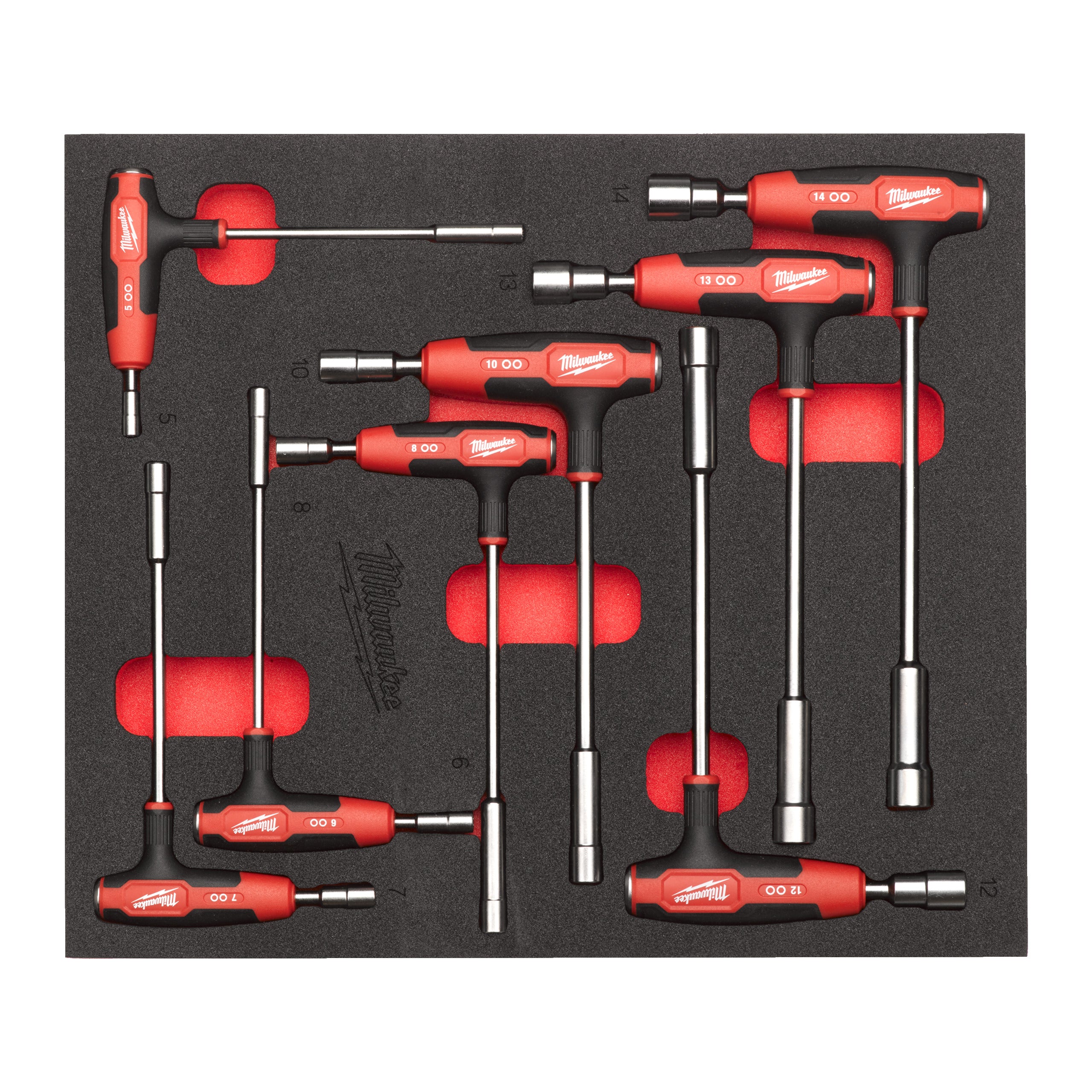 Inserție din spumă pentru dulap metalic TOOLGUARD™ Milwaukee 8 pc Nut T-Key Set Foam Insert, cod 4932501232