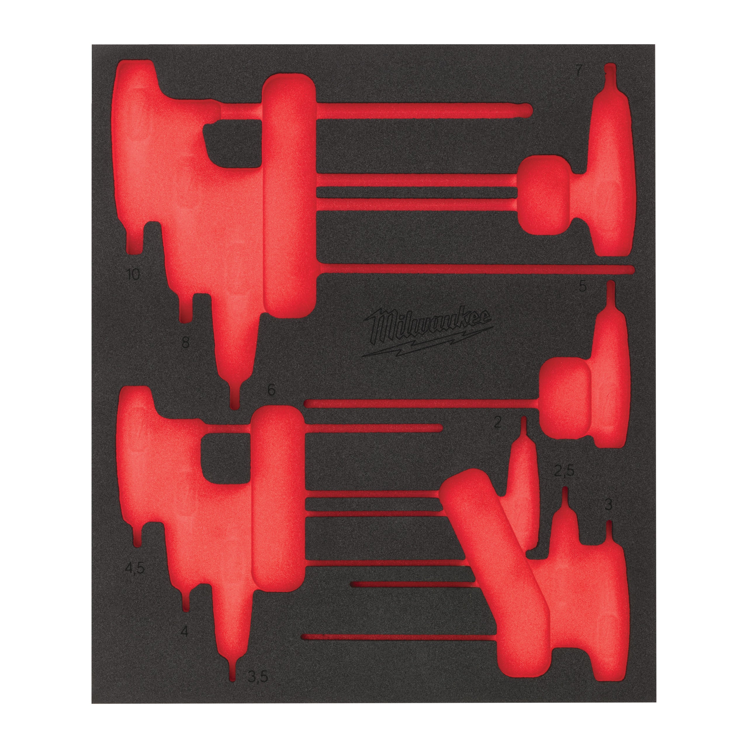 Inserție din spumă pentru dulap metalic TOOLGUARD™ Milwaukee Replacement 11 pc Hex T-Key Set Foam Insert, cod 4932501234