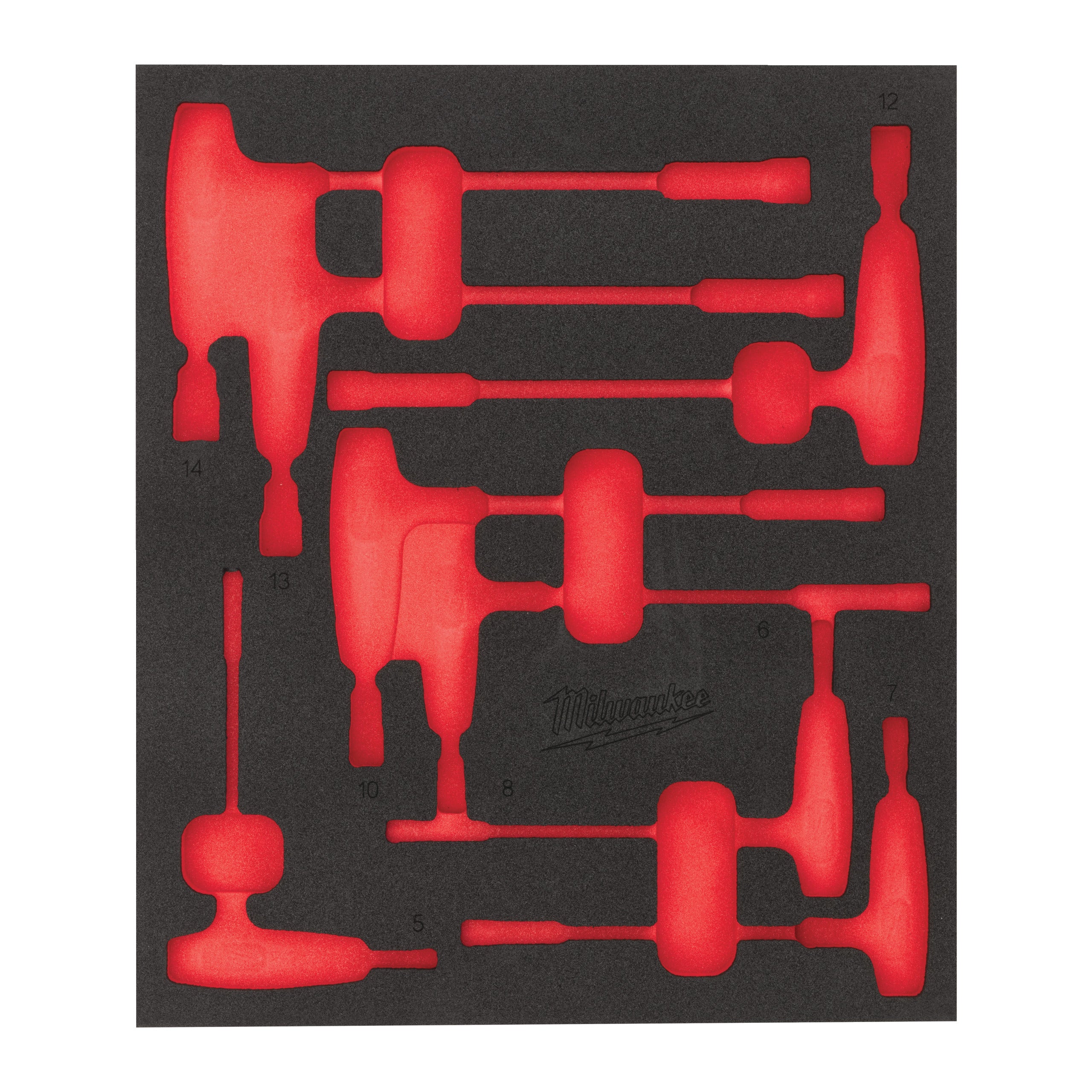 Inserție din spumă pentru dulap metalic TOOLGUARD™ Milwaukee Replacement 8 pc Nut T-Key Set Foam Insert, cod 4932501236