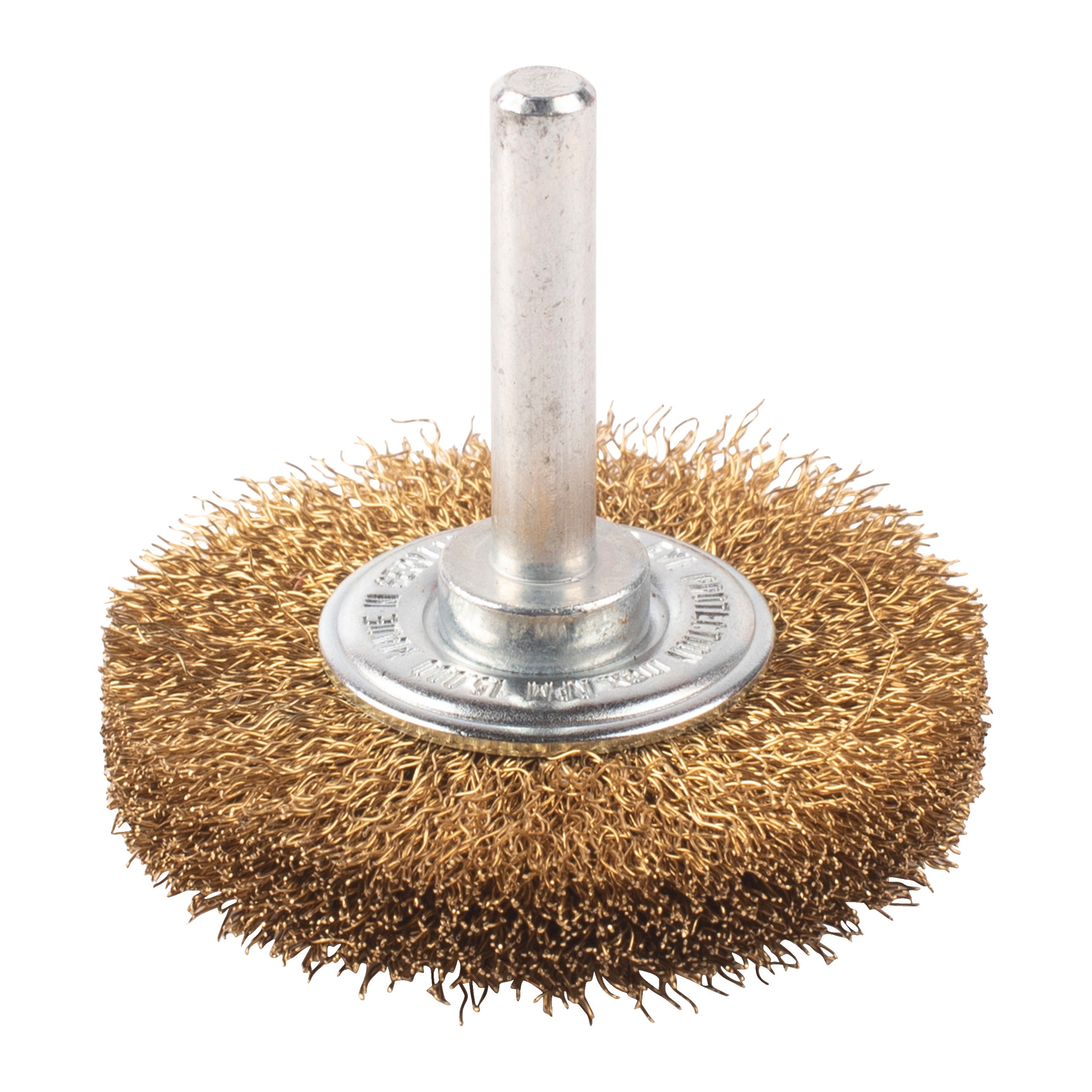 Perie sârmă rotundă ondulată pentru polizor drept Milwaukee Wheel Brush S6 50x10mm Brass 0.2mm, cod 4932501709