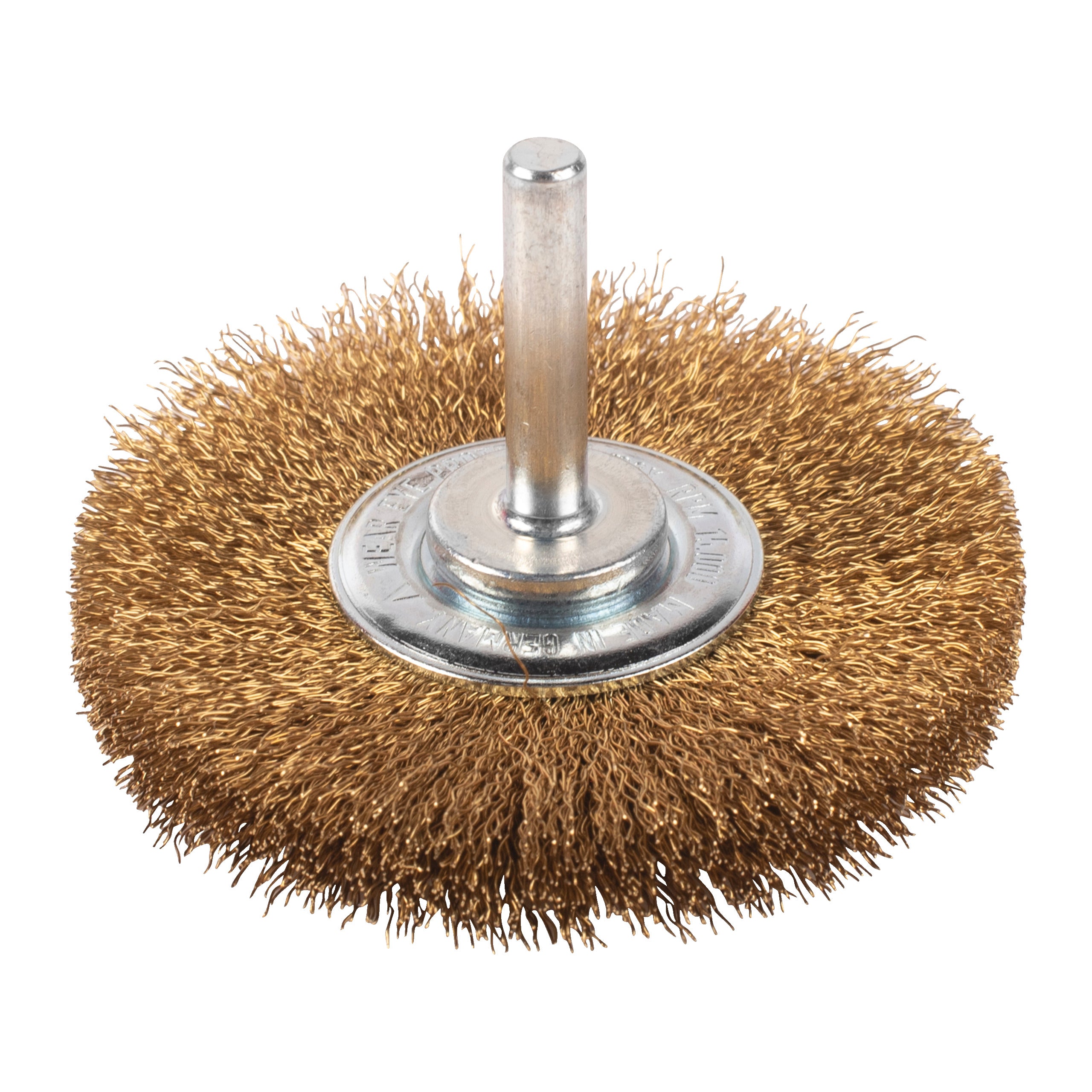 Perie sârmă rotundă ondulată pentru polizor drept Milwaukee Wheel Brush S6 70x12mm Brass 0.2mm, cod 4932501710