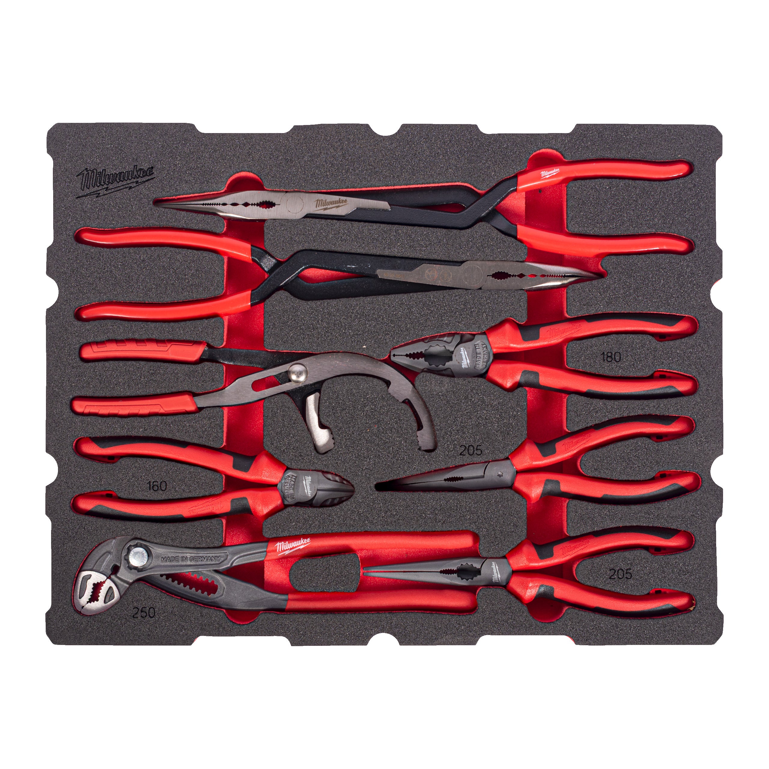 Set inserție spumă PACKOUT™ clești Milwaukee 8 pc Plier Set PackoutTM Foam Insert, cod 4932501878