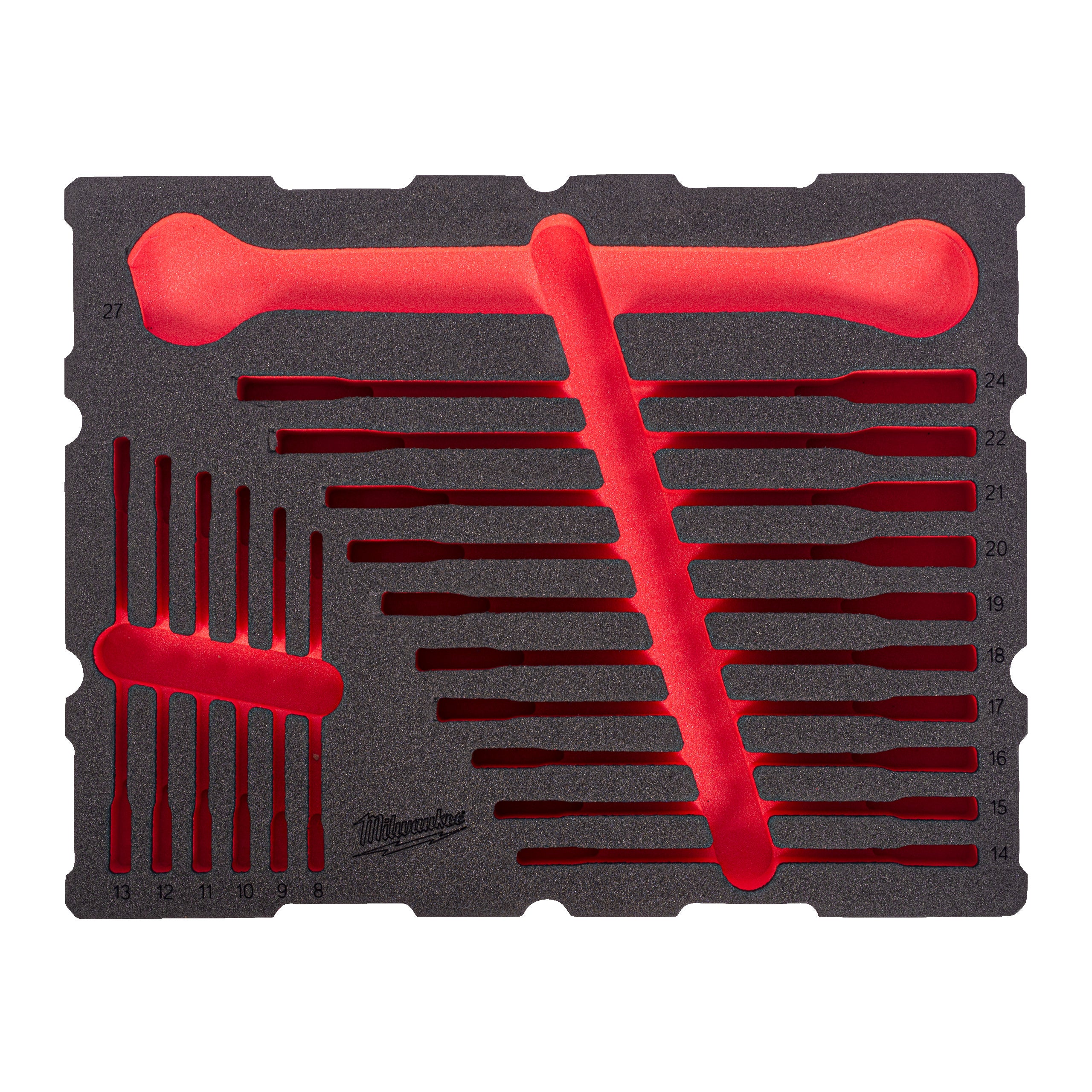 Set inserție spumă PACKOUT™ chei combinate MAX BITE™ Milwaukee REPLACEMENT 19 pc MAX BITE Combination Spanner Set Packout Foam Insert, cod 4932502036