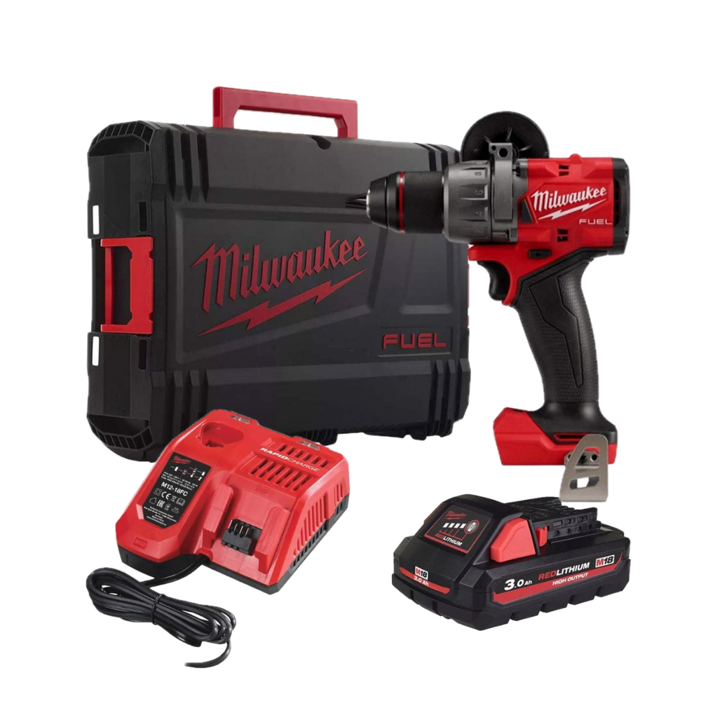PACHET BIG STORE Milwaukee M18: 1 x Mașină de găurit cu percuție M18™ FPD3-0 FUEL™ + 1 x acumulator M18 HB3 + 1 x încărcător rapid M12-18FC, cod 4933000002