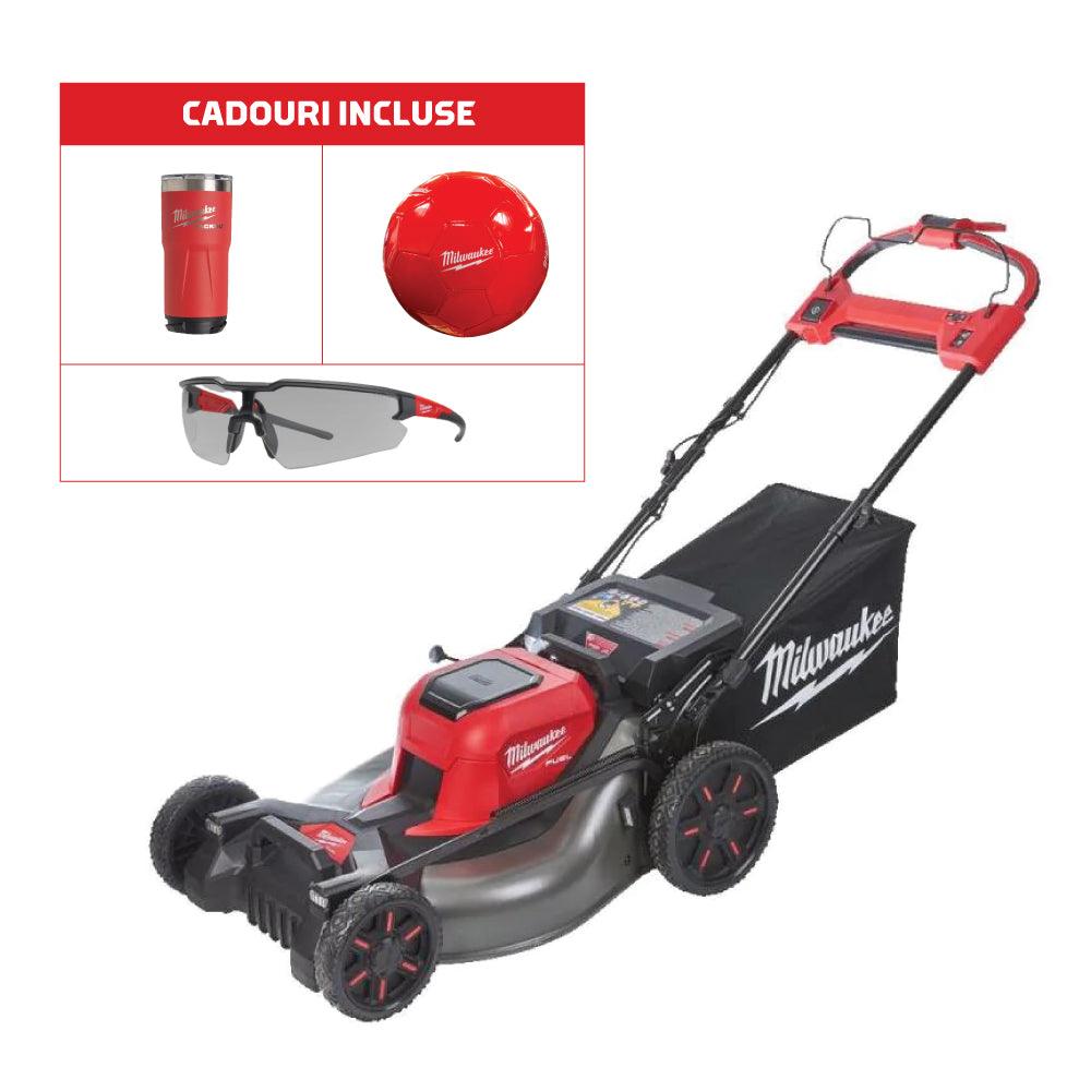 Mașină de gazon pe acumulatori Milwaukee M18 F2LM53-0 (fără acumulator și încărcător), cod 4933479584 + CADOU: cană termică PACKOUT™ 591ML 4932479074 + minge fotbal Milwaukee + ochelari - BIG STORE (Dynamic Tools SRL)