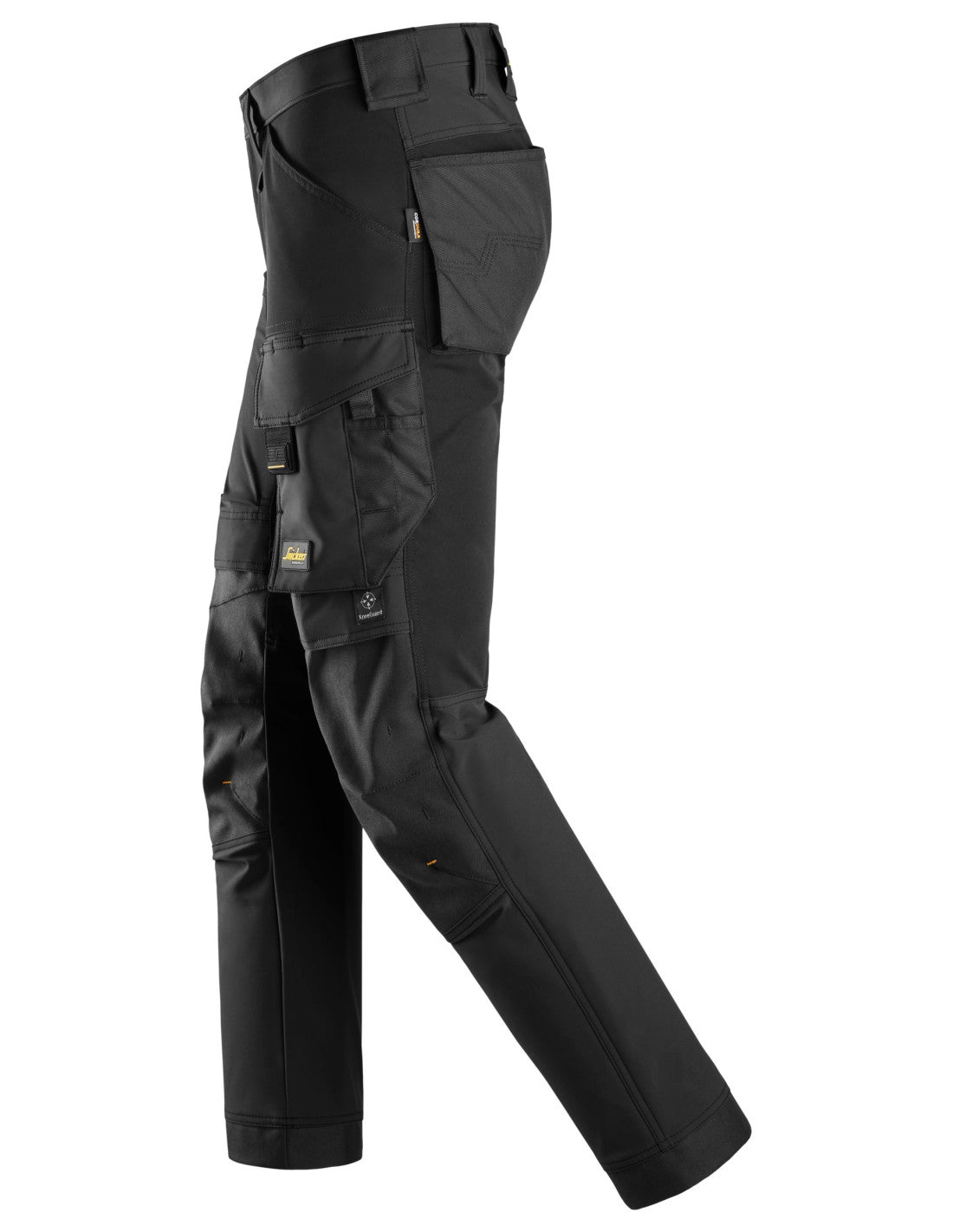 Pantaloni de lucru, 4-way stretch, anti-vânt, Snickers Workwear, AllroundWork, 6375, Black/Black