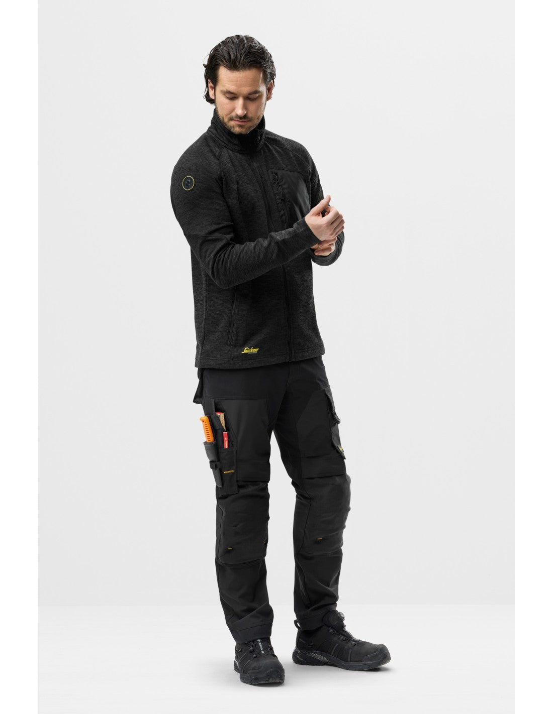 Pantaloni de lucru, 4-way stretch, anti-vânt, Snickers Workwear, AllroundWork, 6375, Black/Black