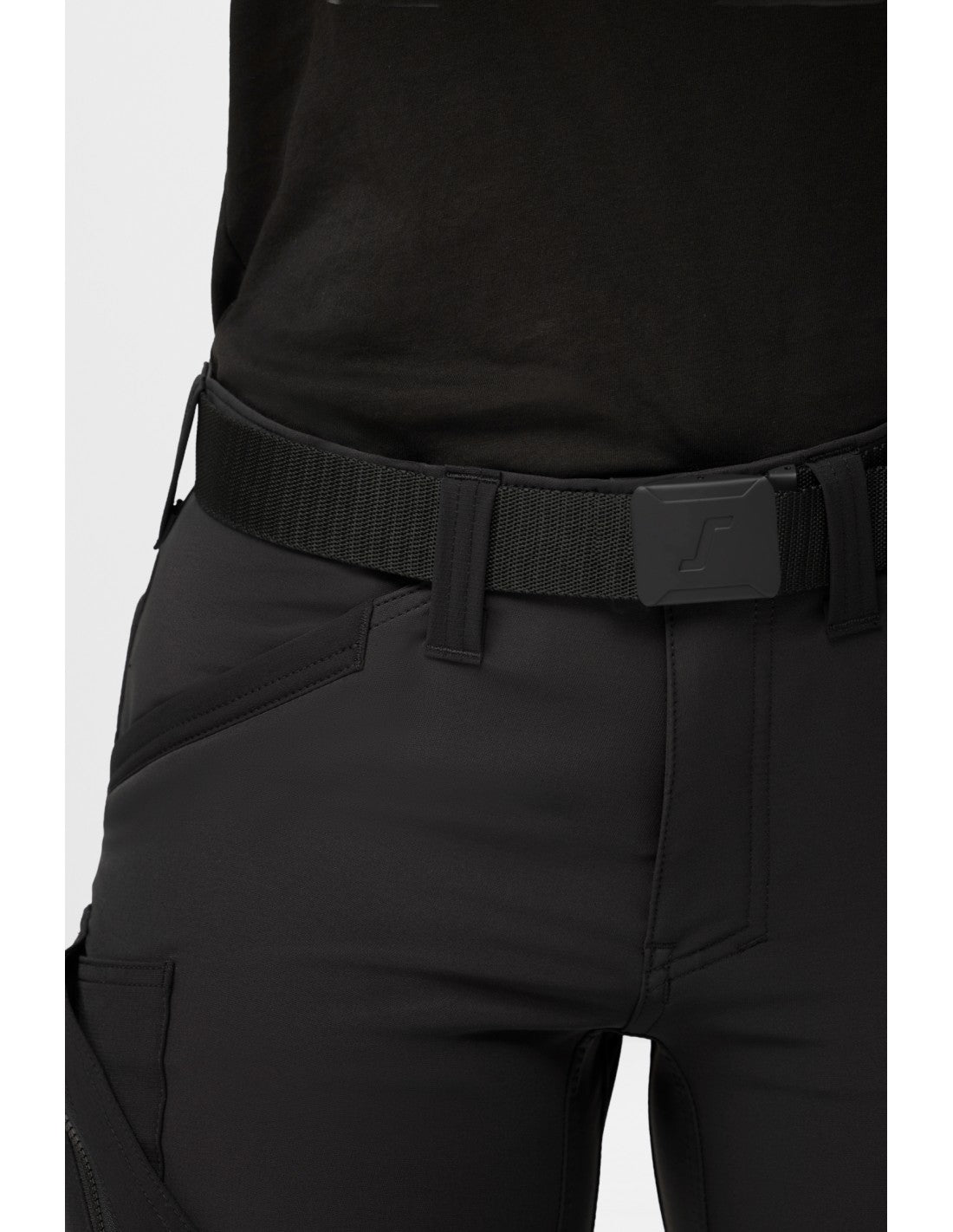 Pantaloni de lucru de damă, 4-way stretch, fără buzunare pt genunchiere, Snickers Workwear, FlexiWork, 6877, Black/Black