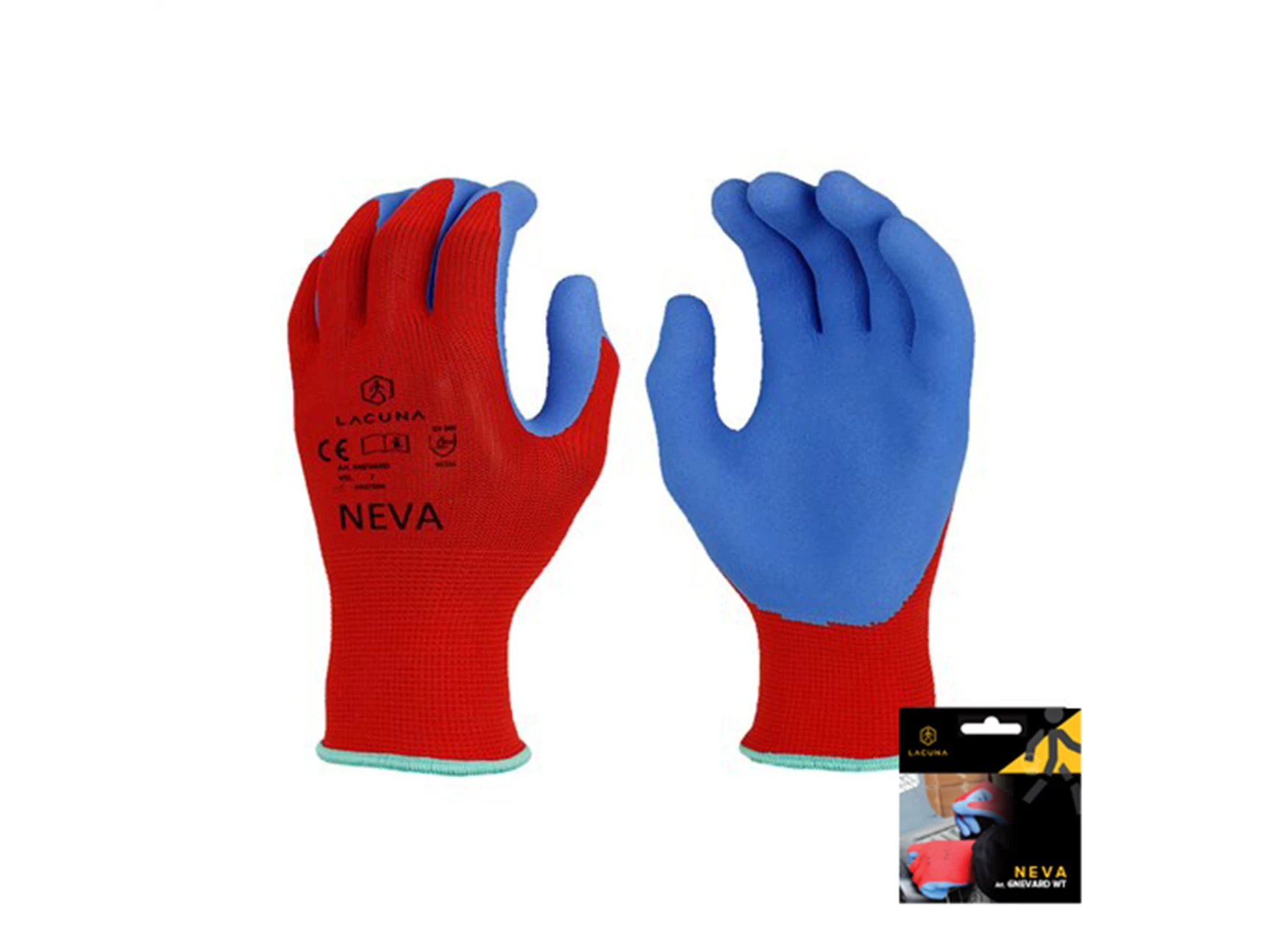 Mănuși cu acoperire latex Lacuna NEVA, roșii