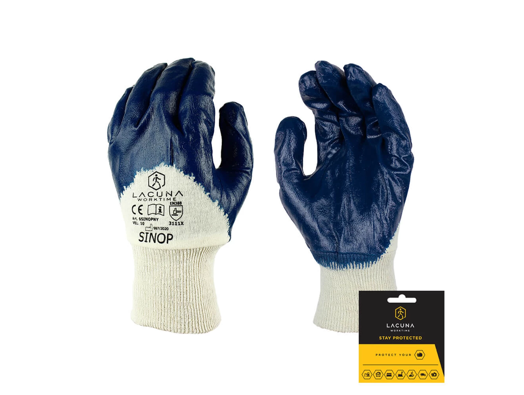 Mănuși cu acoperire nitril Lacuna SINOP, mărimea 10