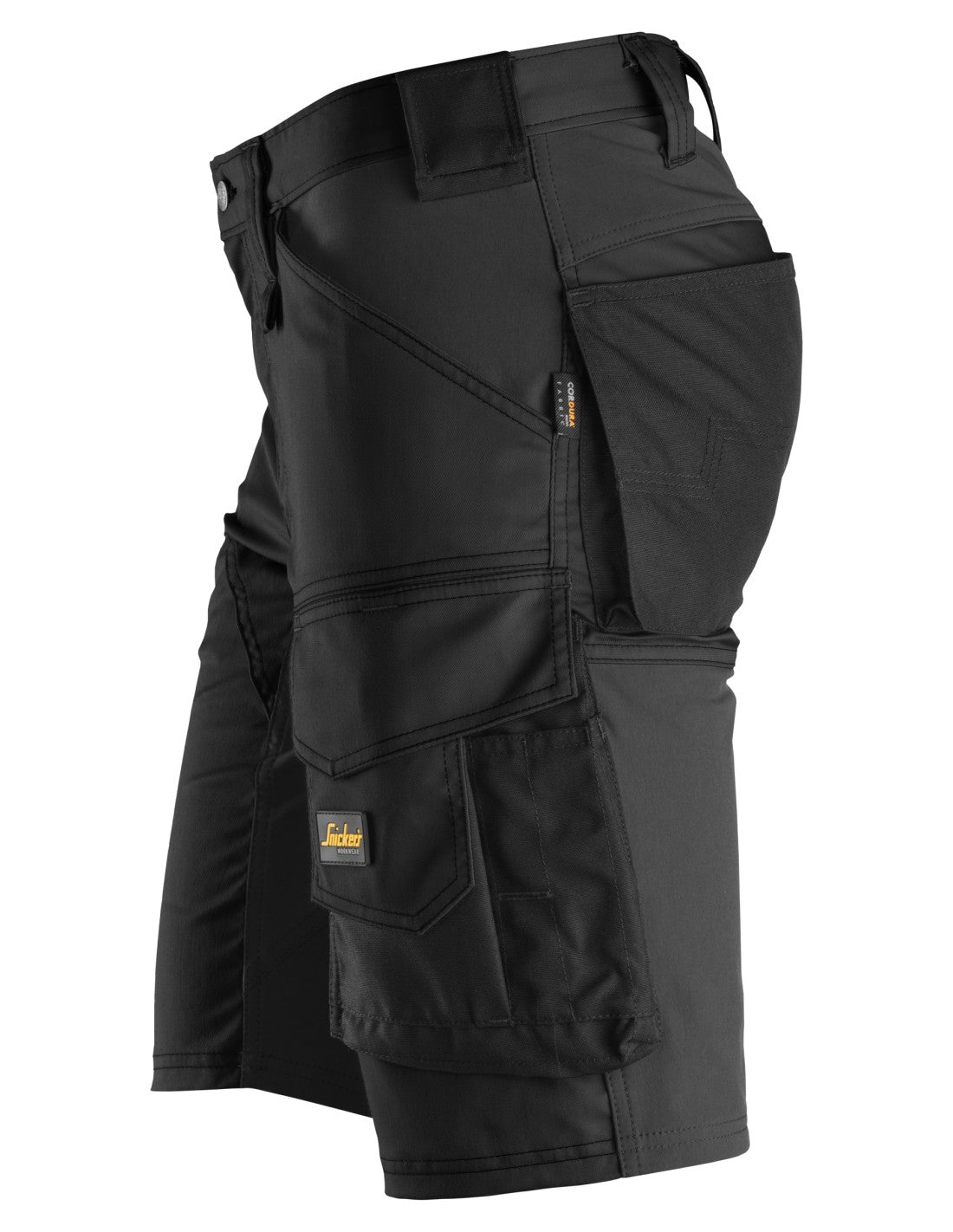 Pantaloni scurți de lucru, stretch, Snickers Workwear, AllroundWork, 6143, Black/Black