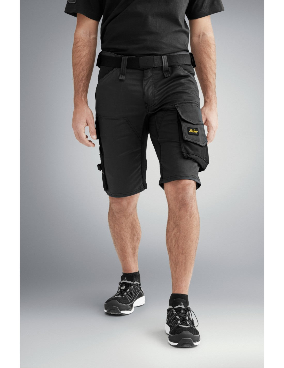 Pantaloni scurți de lucru, stretch, Snickers Workwear, AllroundWork, 6143, Black/Black