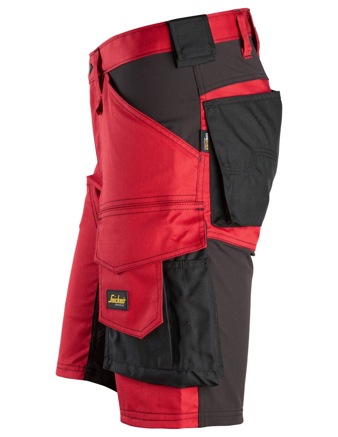 Pantaloni scurți de lucru, stretch, Snickers Workwear, AllroundWork, 6143, Chili Red/Black