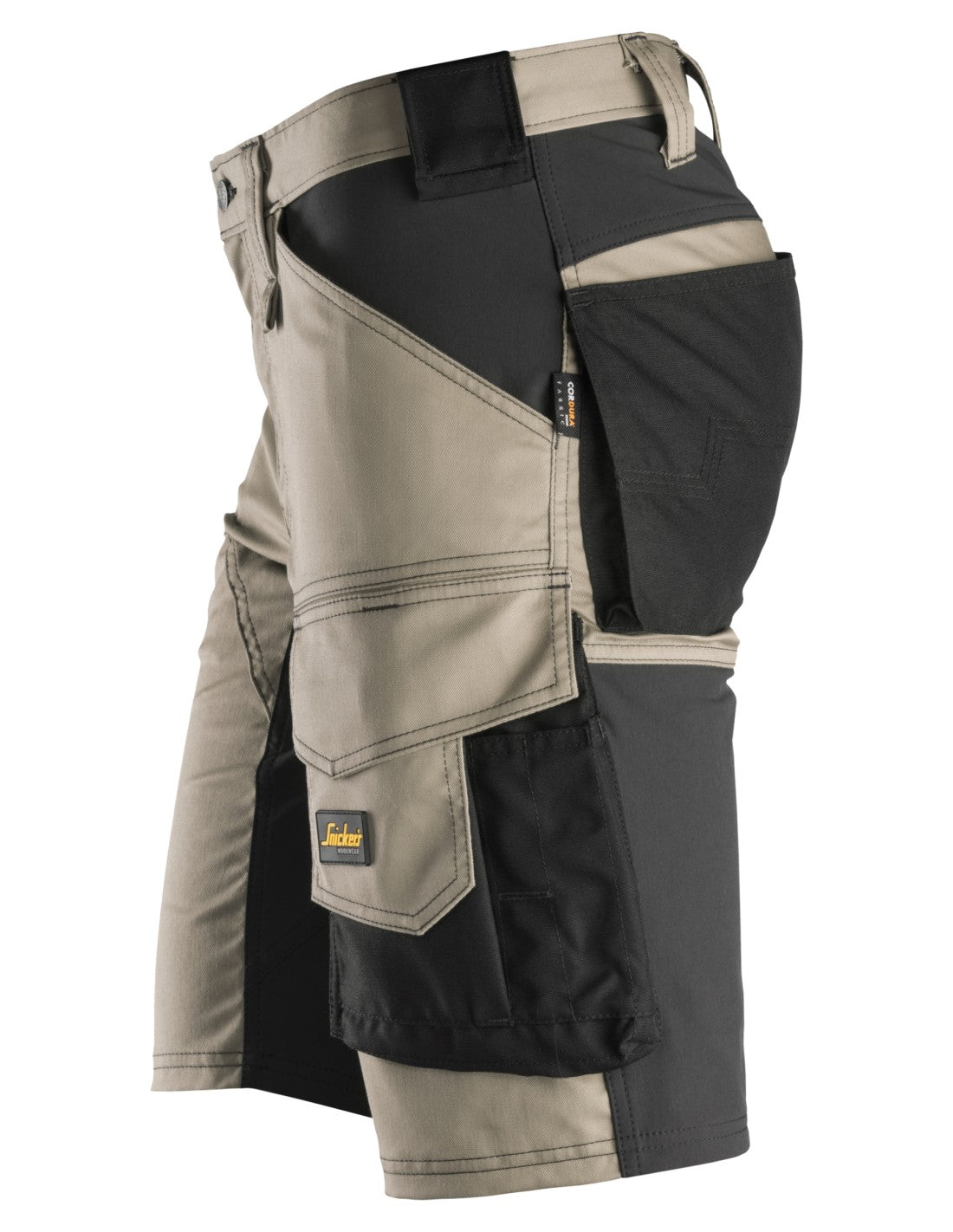 Pantaloni scurți de lucru, stretch, Snickers Workwear, AllroundWork, 6143, Khaki/Black