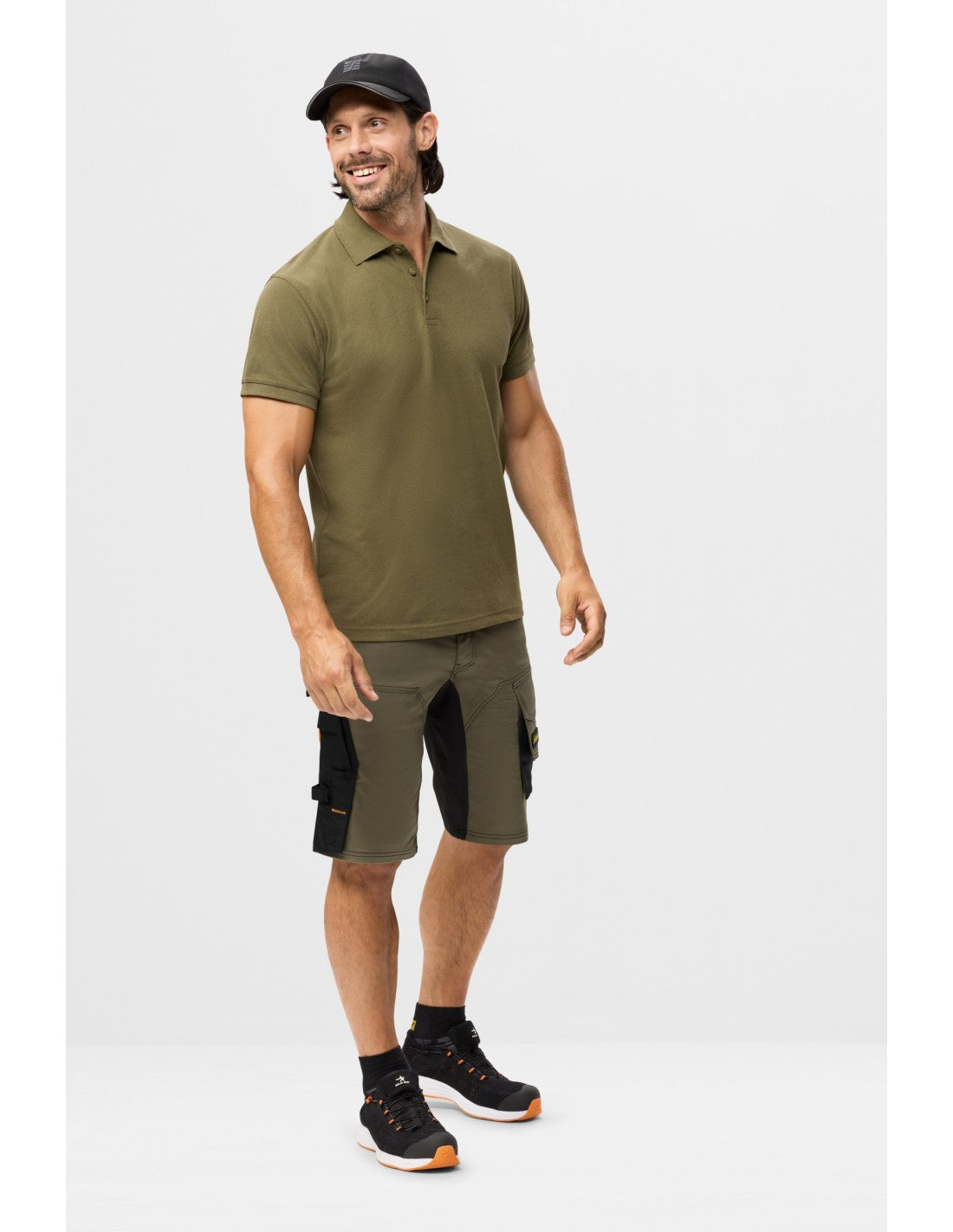 Pantaloni scurți de lucru, stretch, Snickers Workwear, AllroundWork, 6143, Khaki Green/Black