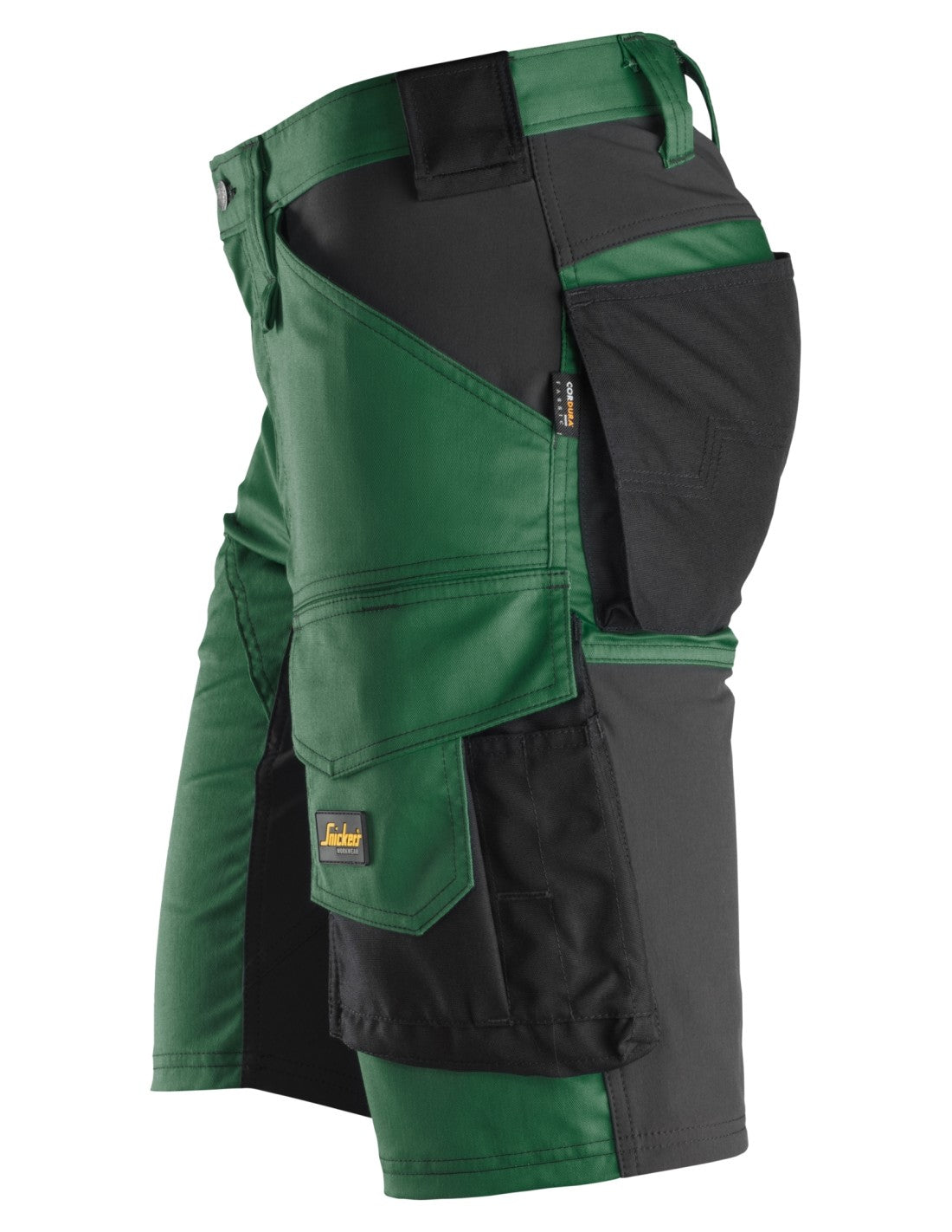 Pantaloni scurți de lucru, stretch, Snickers Workwear, AllroundWork, 6143, Forest Green/Black