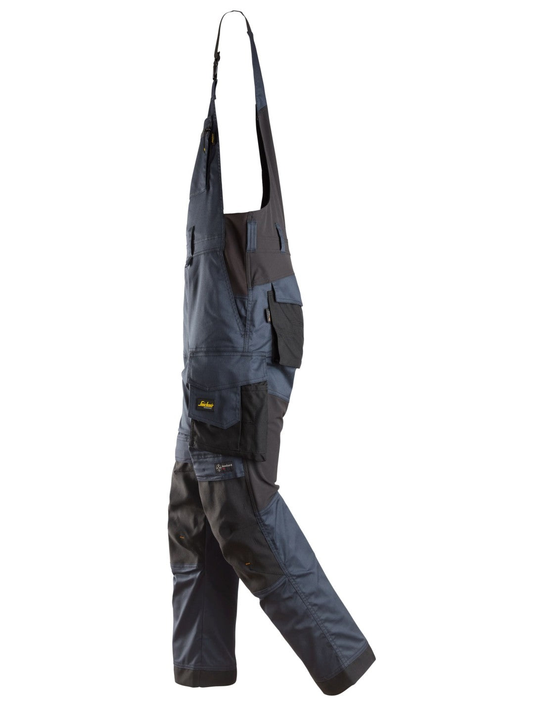 Pantaloni de lucru cu pieptar, stretch, Snickers Workwear, AllroundWork, 6051, Navy/Black